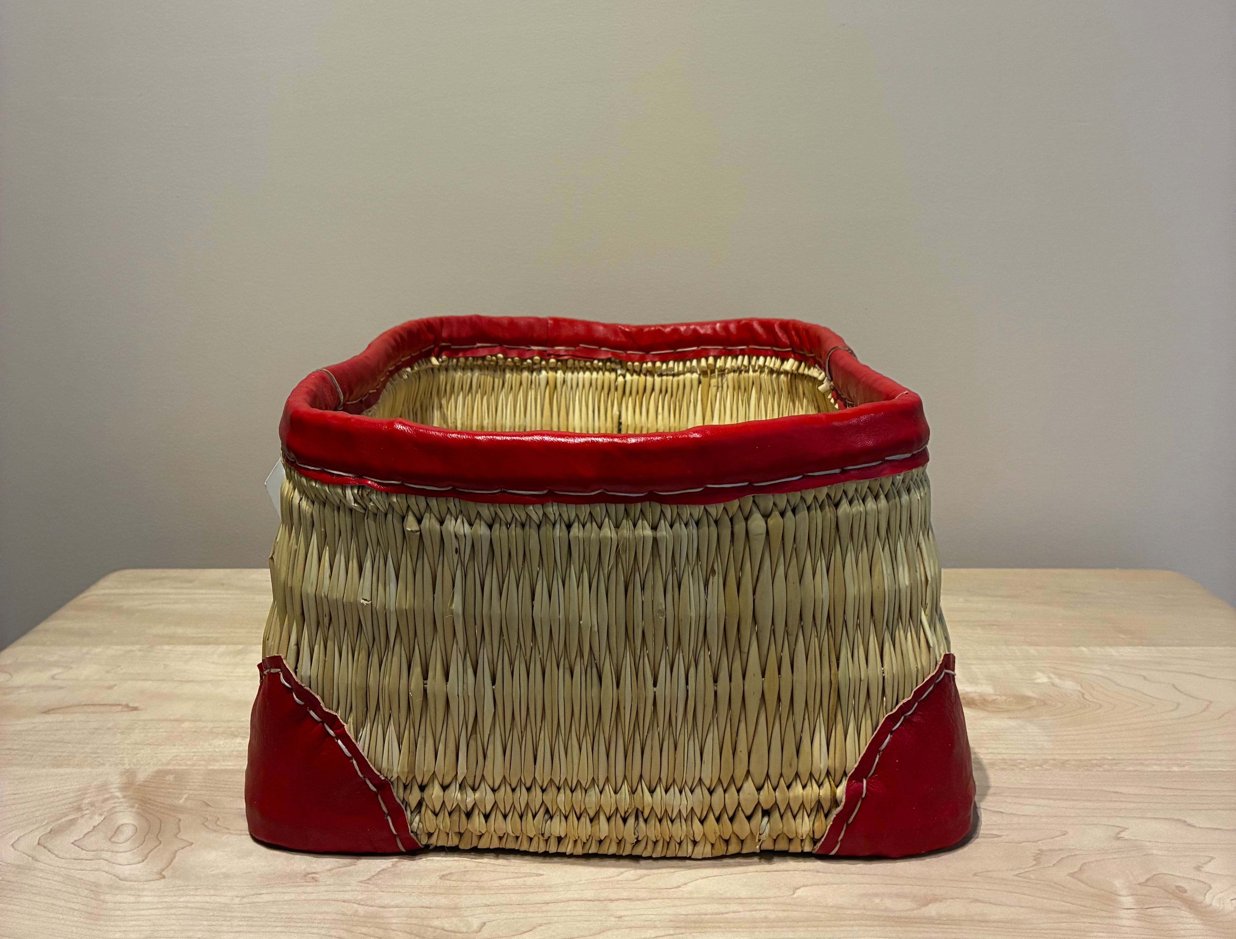 Small Red Trim Storage Basket