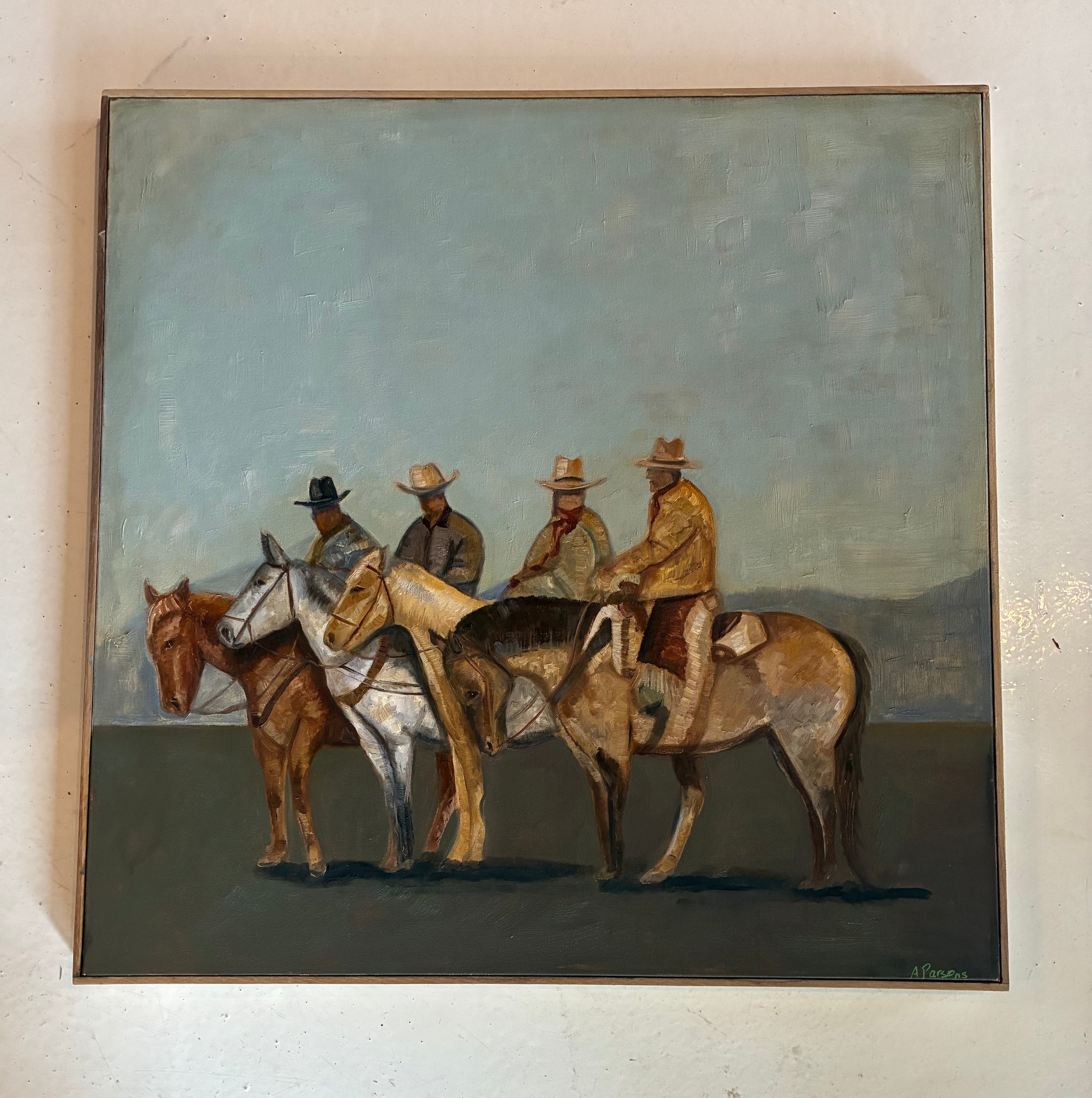 Alison Parson Four Cowboys Painting