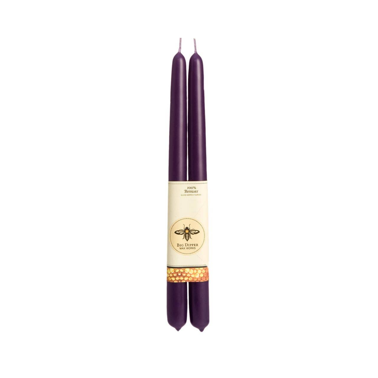 Taper Candles – 100% Pure Beeswax – Hand-Dipped: Eggplant / Standard (12" x 7/8")