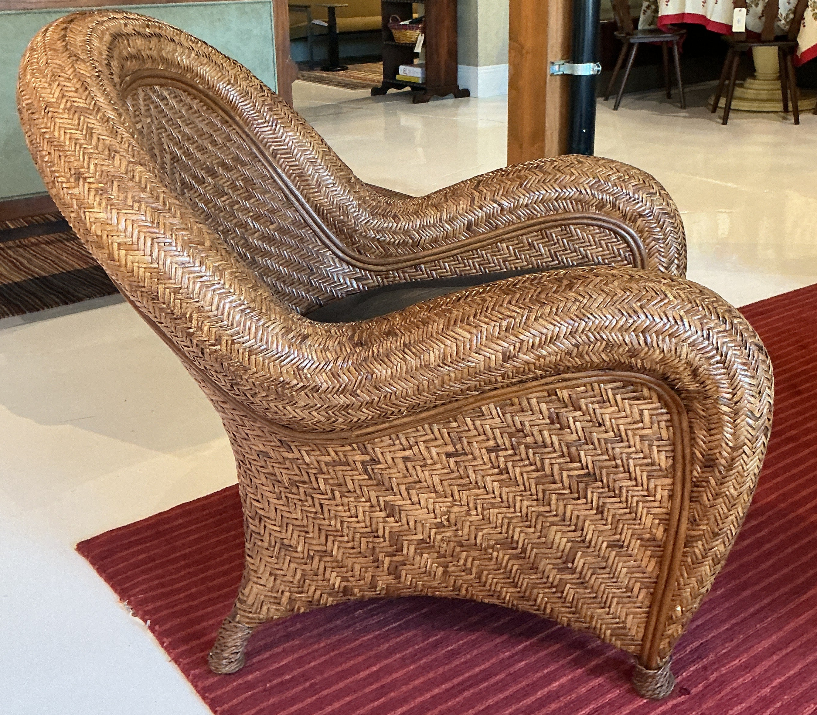 Vintage 90's Chair with Reupholstered Patent Leather Cushions