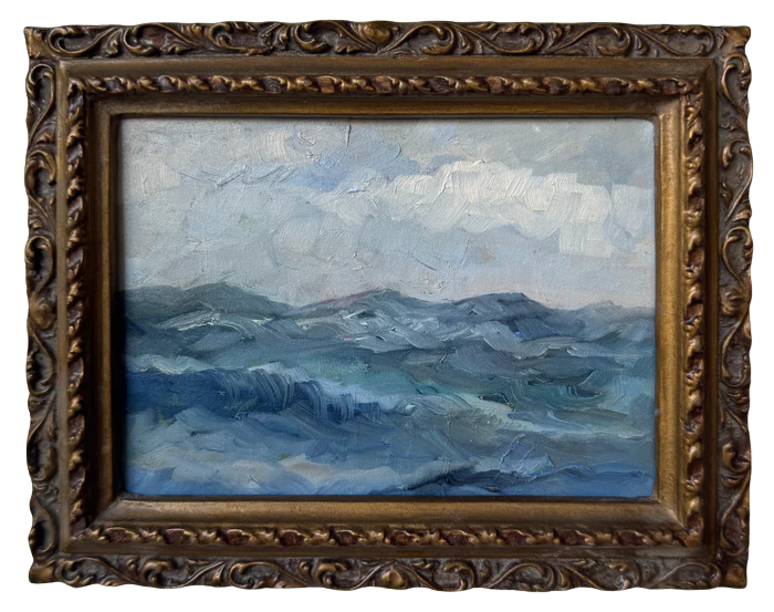 Alison Parson, Ocean in Vintage Frame 9” x 7” (2)
