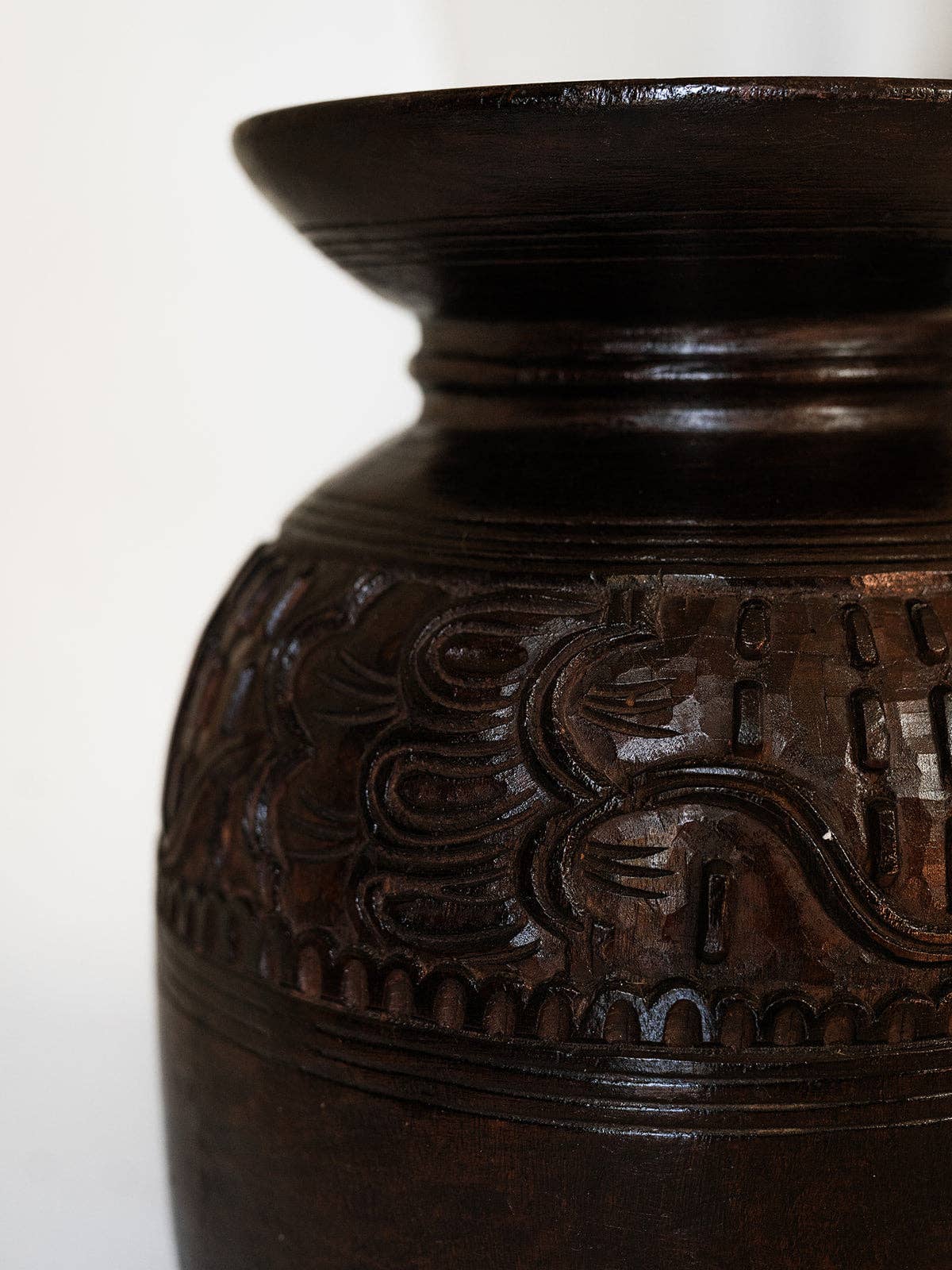 Carved Wood Vase