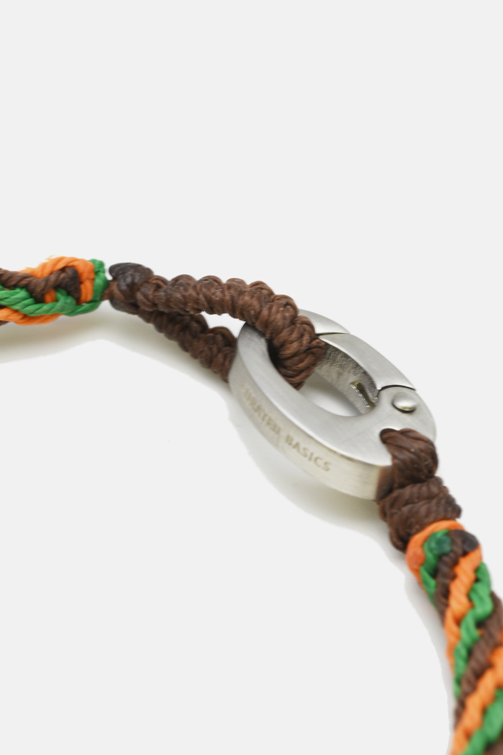 Braided Brown/Orange Rope with Clasp: 8 inch total length