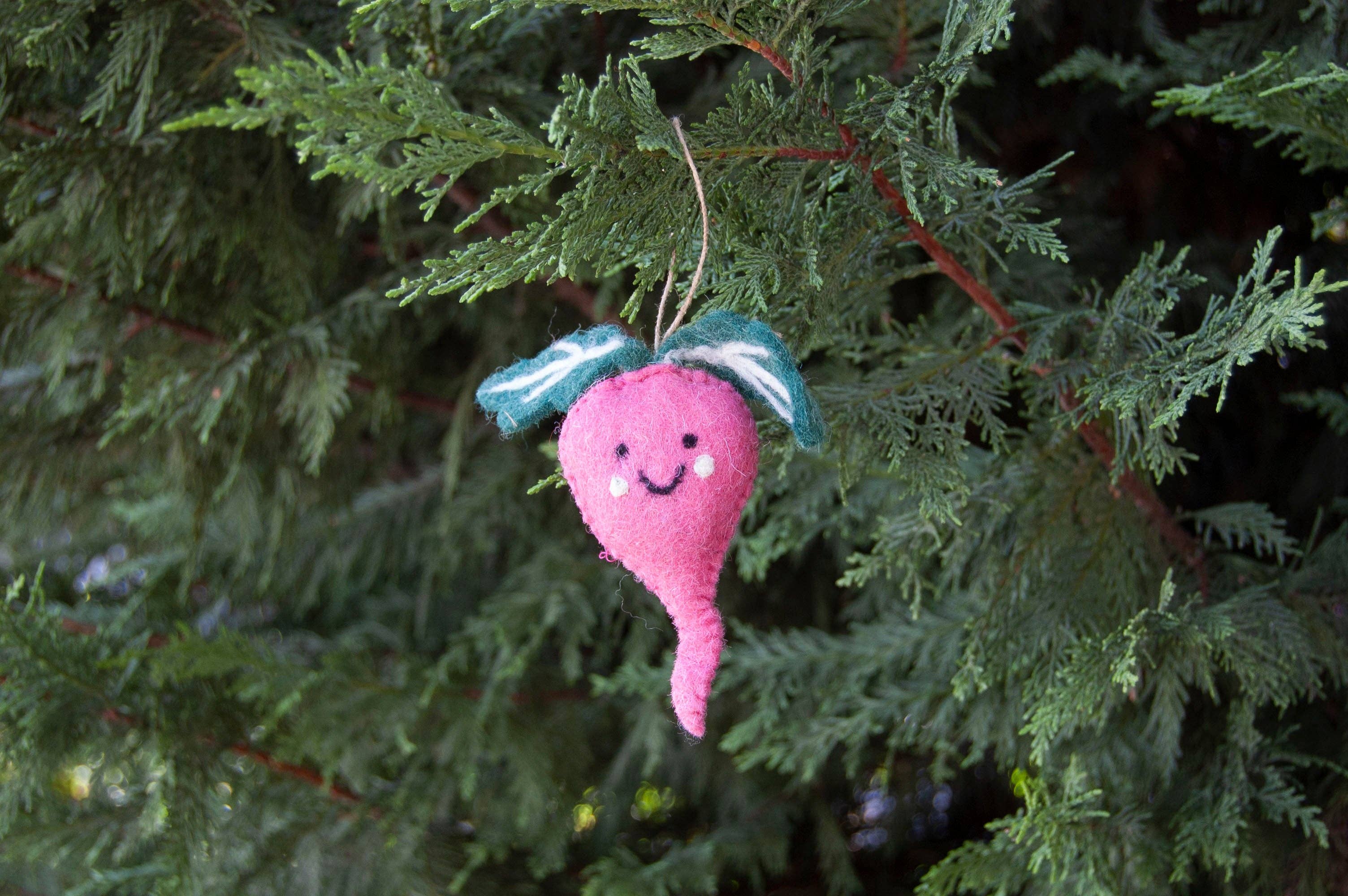 Ruthie Radish Felted Ornament