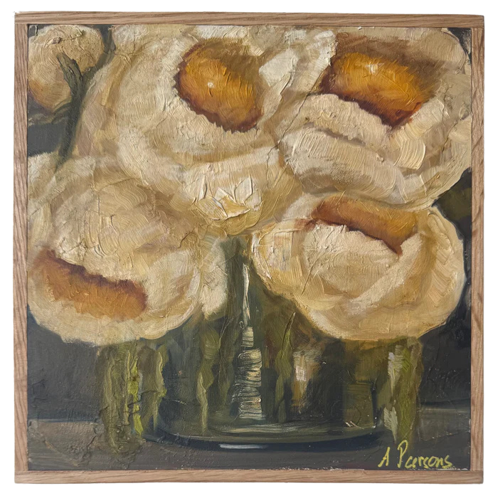 Alison Parsons, White Floral Bouquet 8.5” x 8.5”