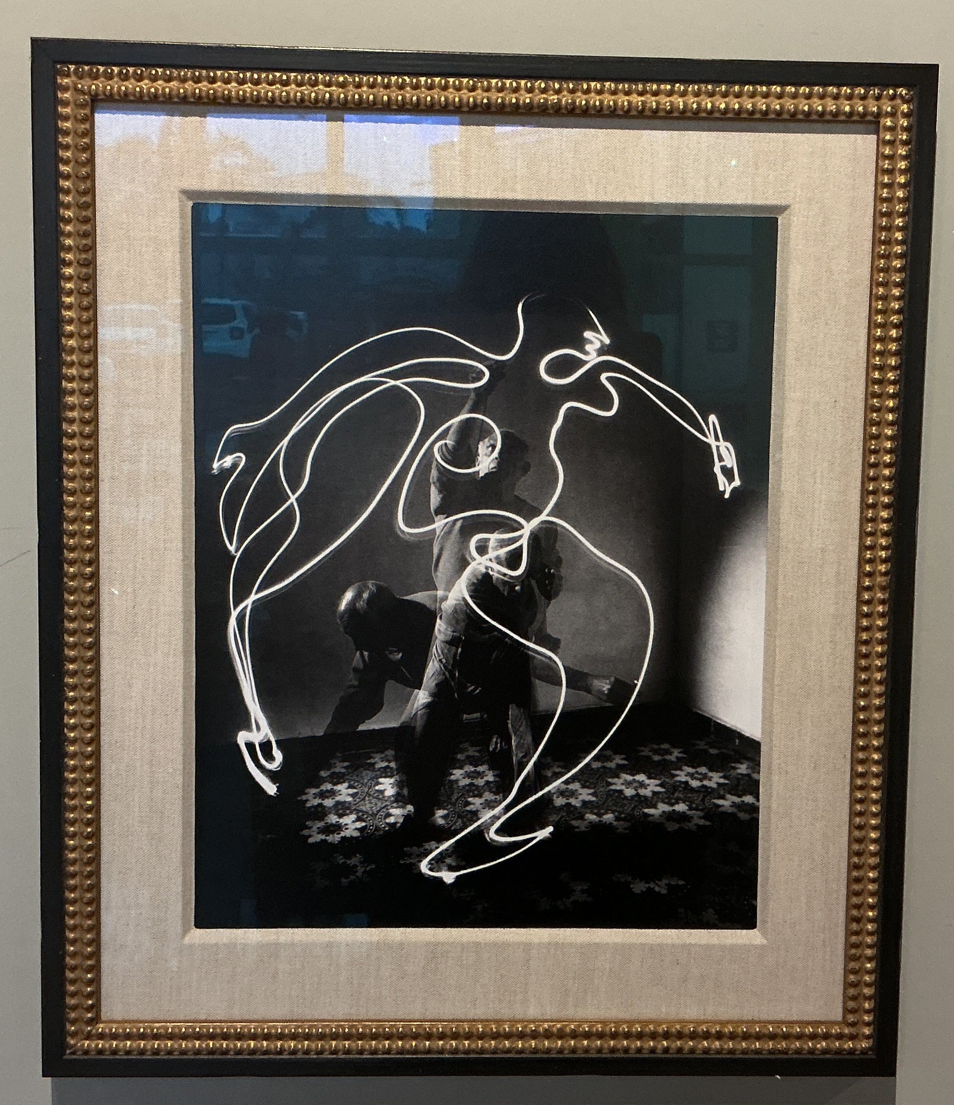 Picasso Drawing With Light Framed Art