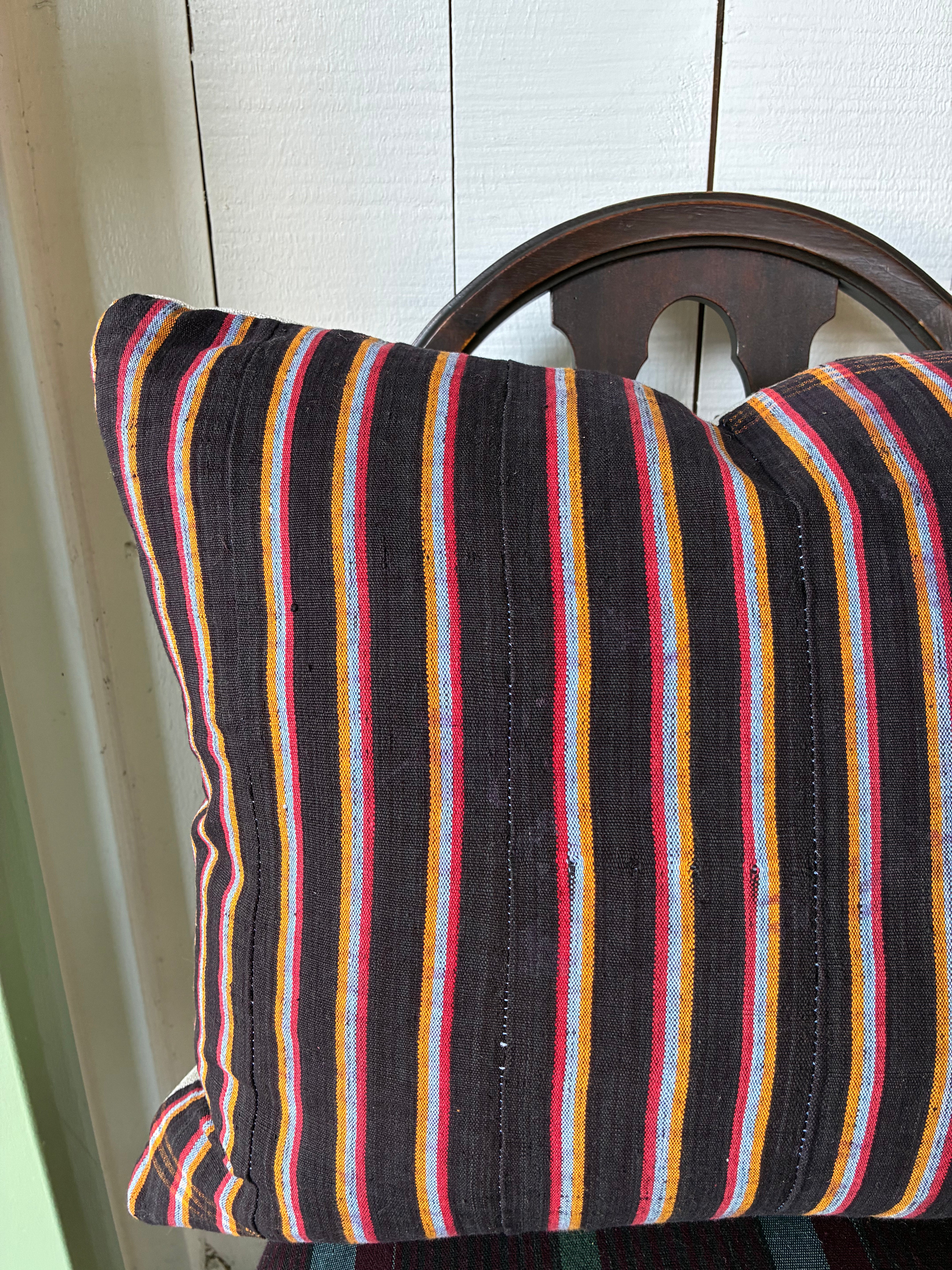 Vintage African Cloth Stripe Pillows 17” x 21”