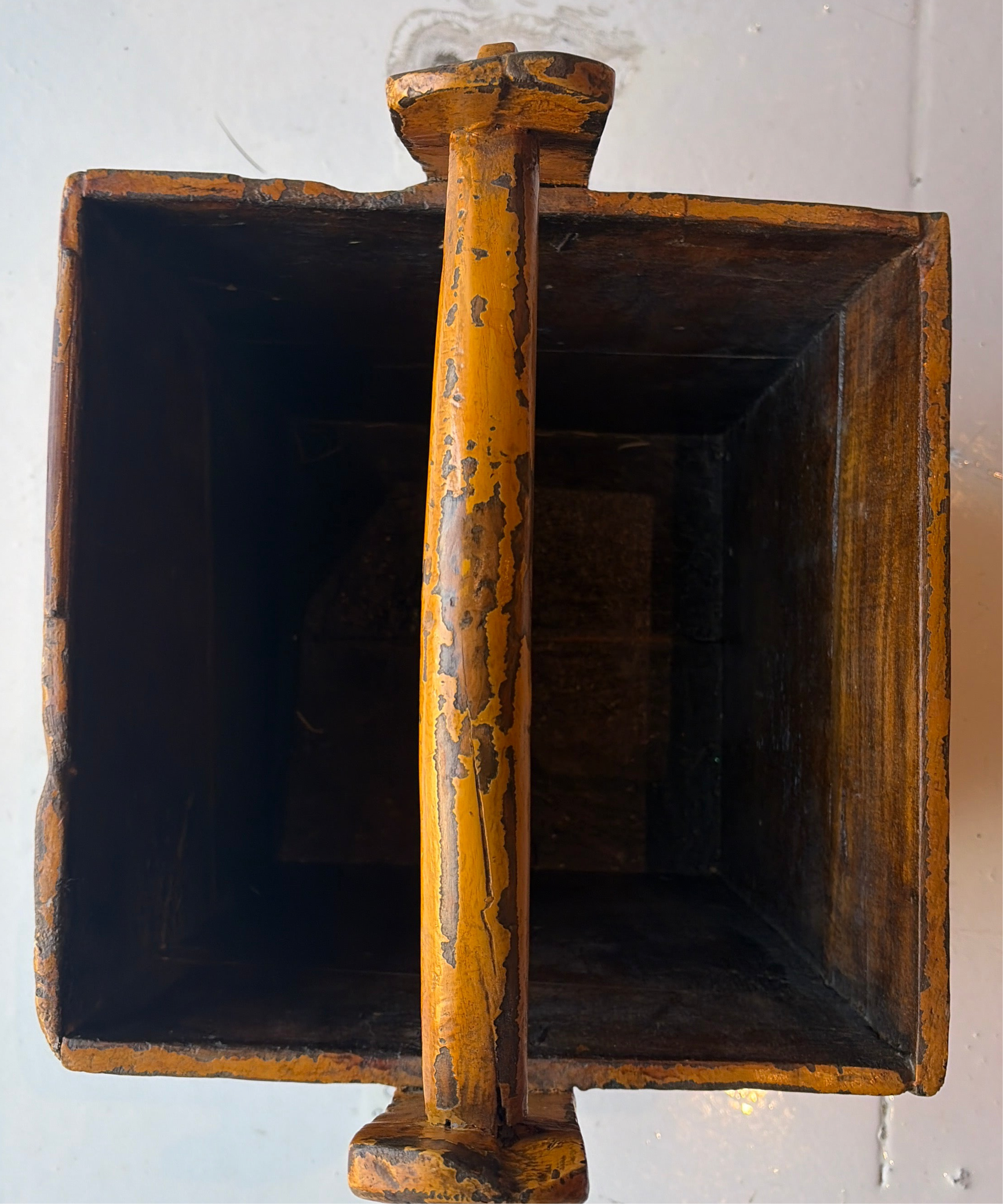 Vintage Wooden Basket with Handle