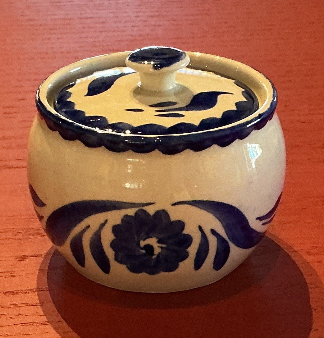 Blue & White Sugar Bowl with Lid