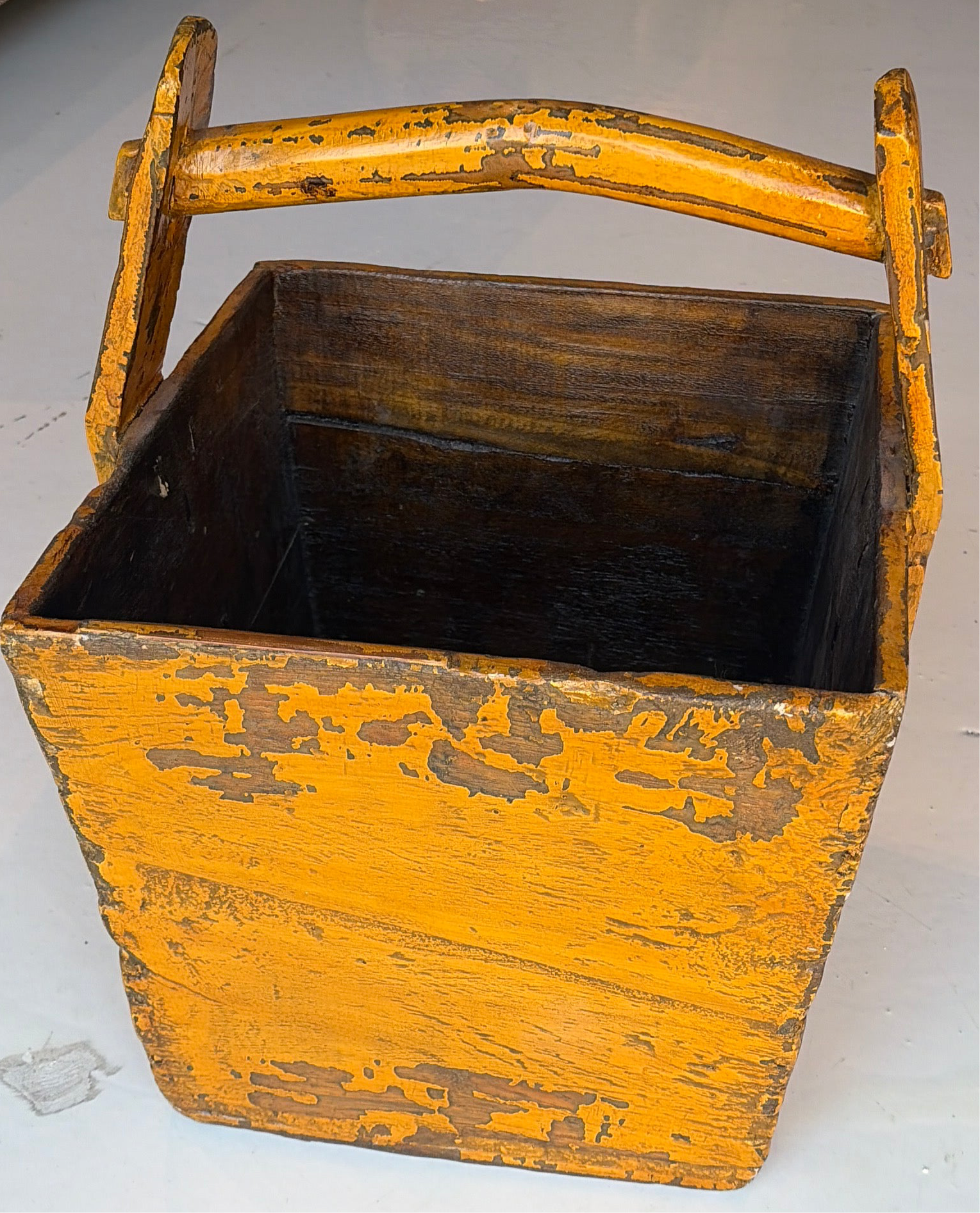 Vintage Wooden Basket with Handle