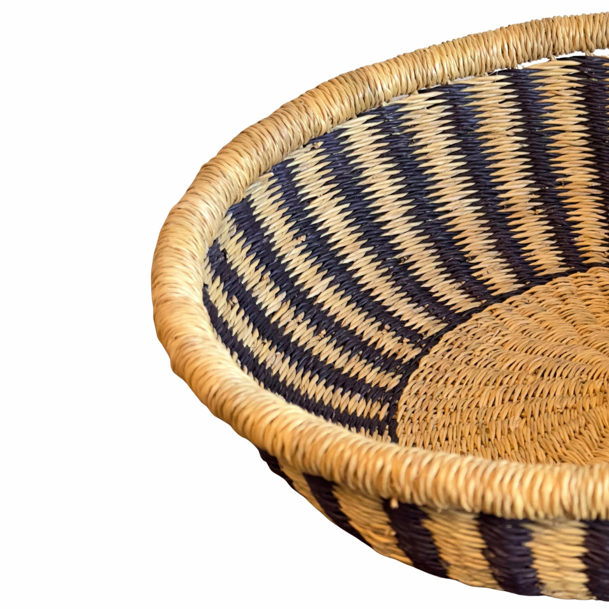 Bolga Tray - Natural w/ Black Stripes