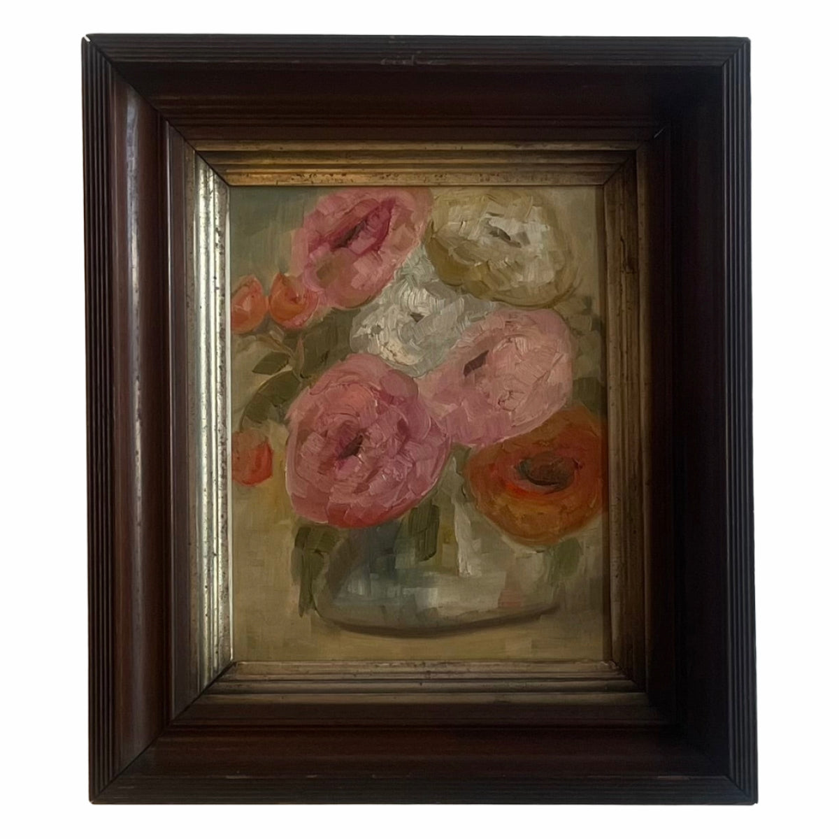 Alison Parsons, Floral Bouquet in a Vintage Frame 15” x 13”