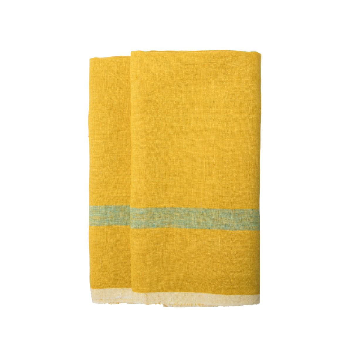 Laundered Linen Lime/Aqua Towels, Lime/Aqua 20” x 30”