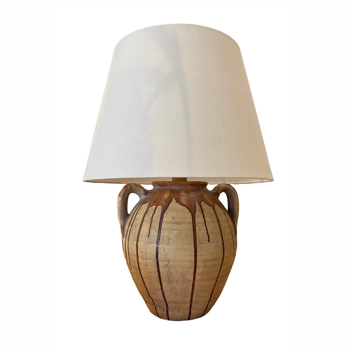 Large Drip Glazed Pottery Table Lamp