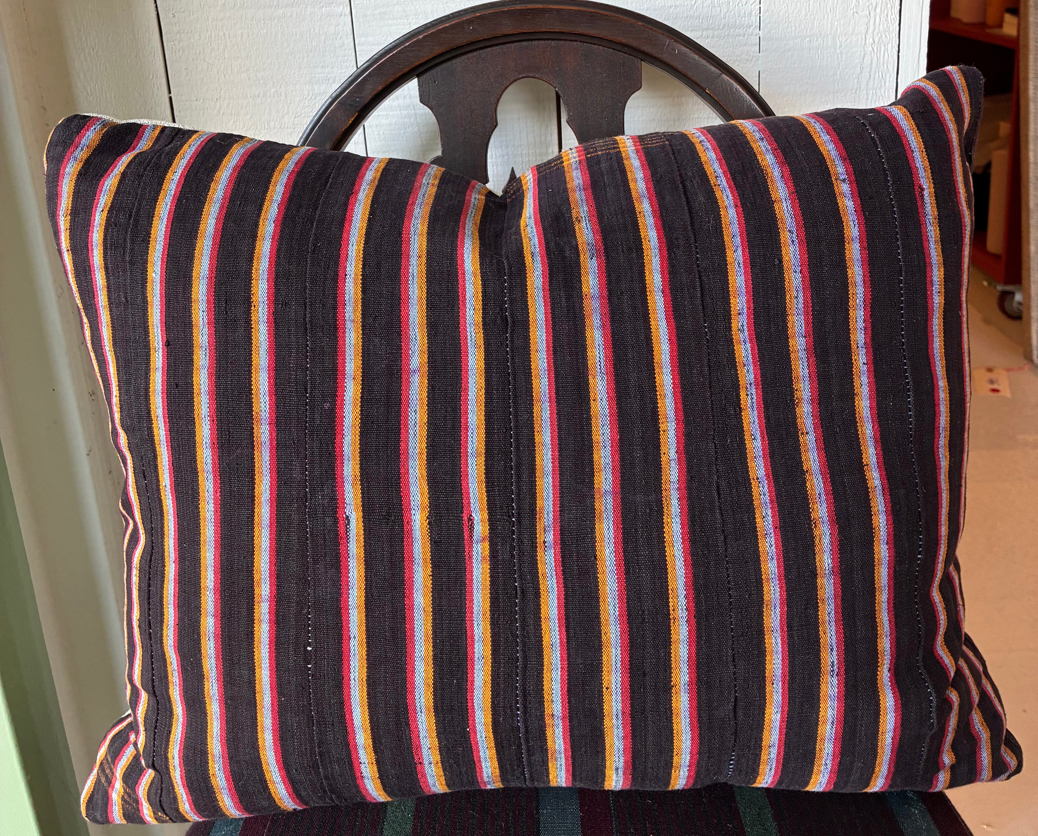 Vintage African Cloth Stripe Pillows 17” x 21”