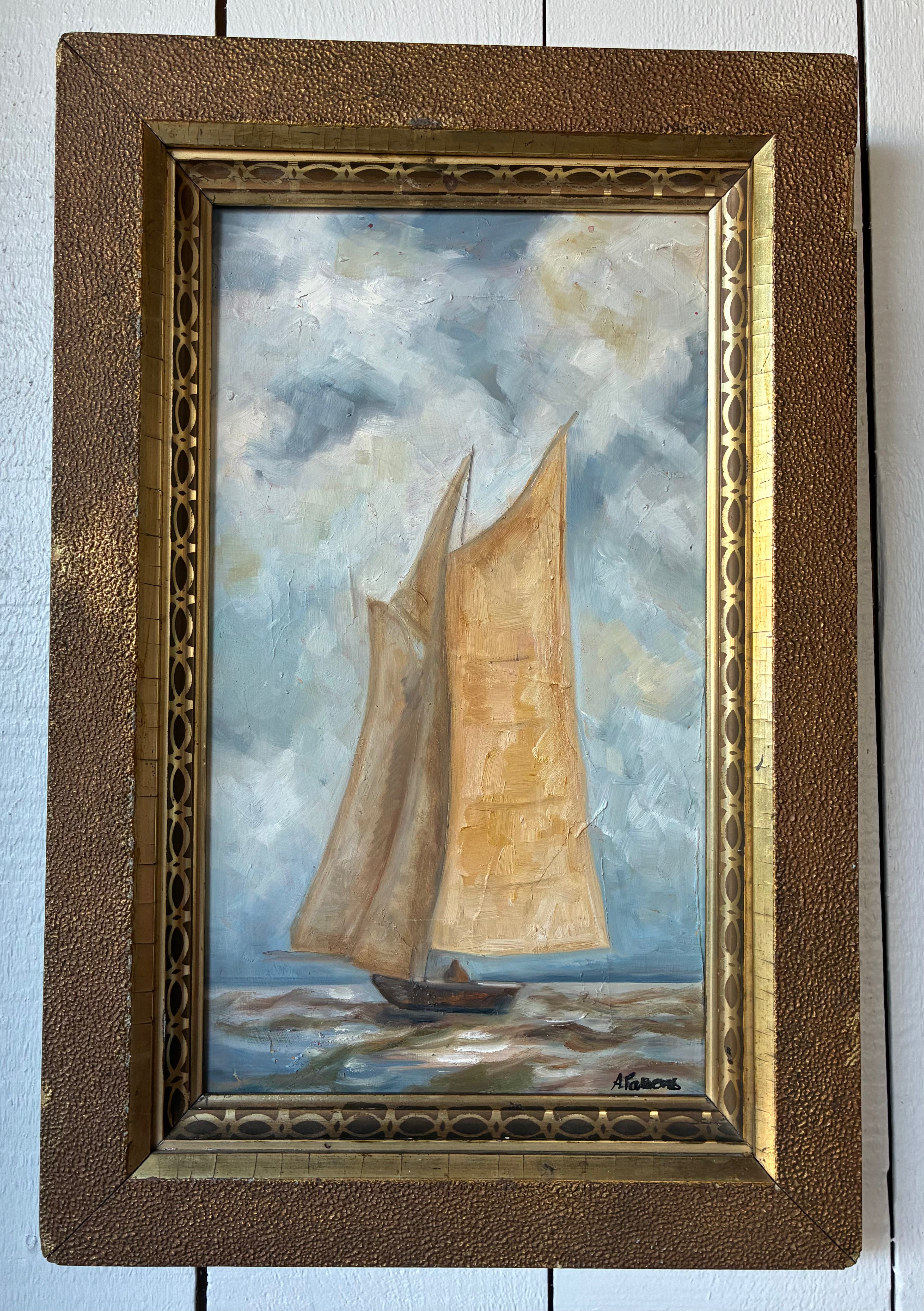 Alison Parsons, Boat in Gold Vintage Frame