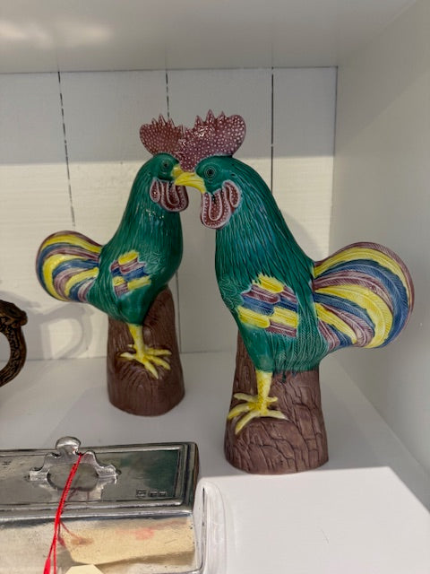 Pair of Ceramic Chickens