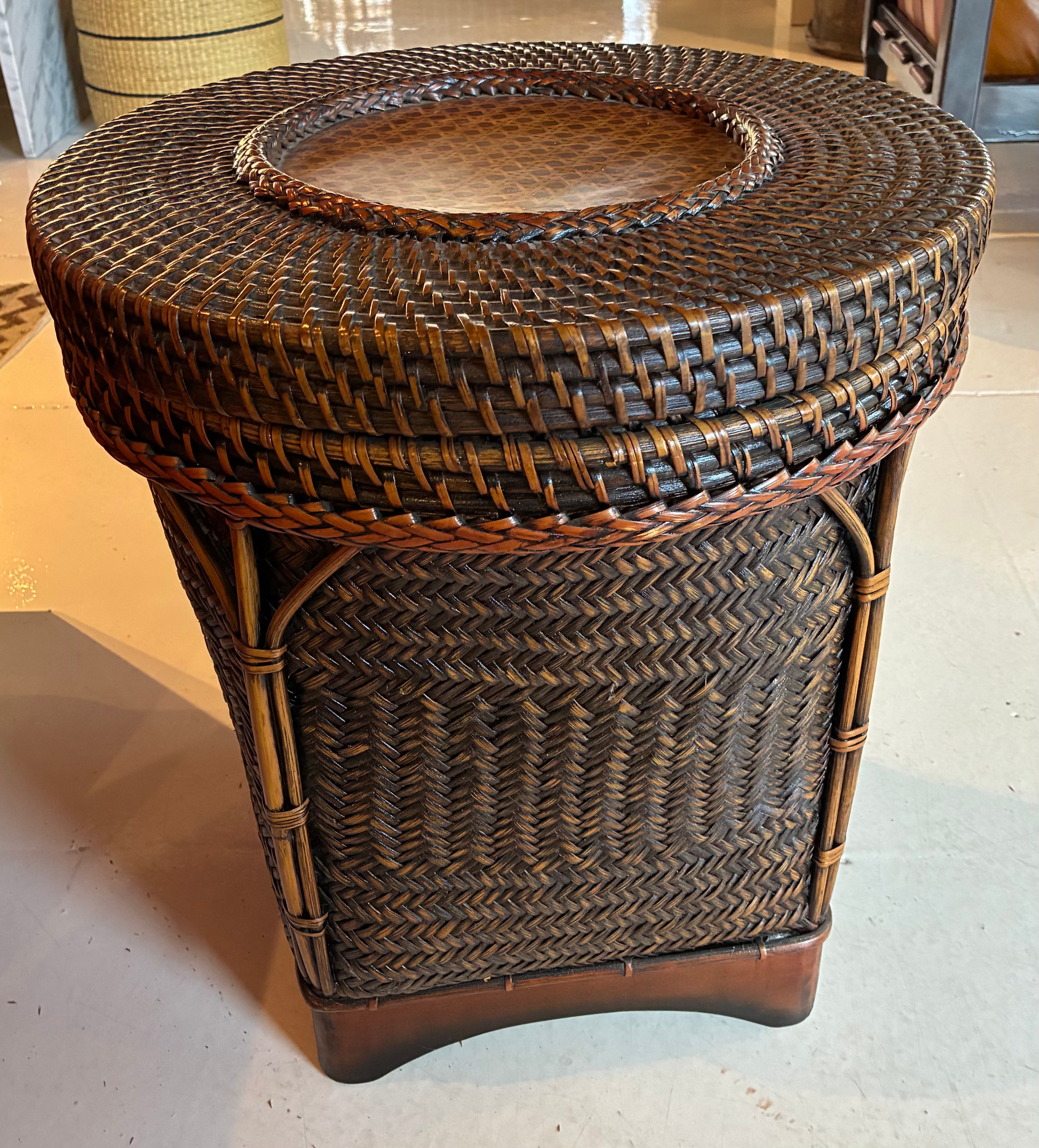 Rattan Table with Storage