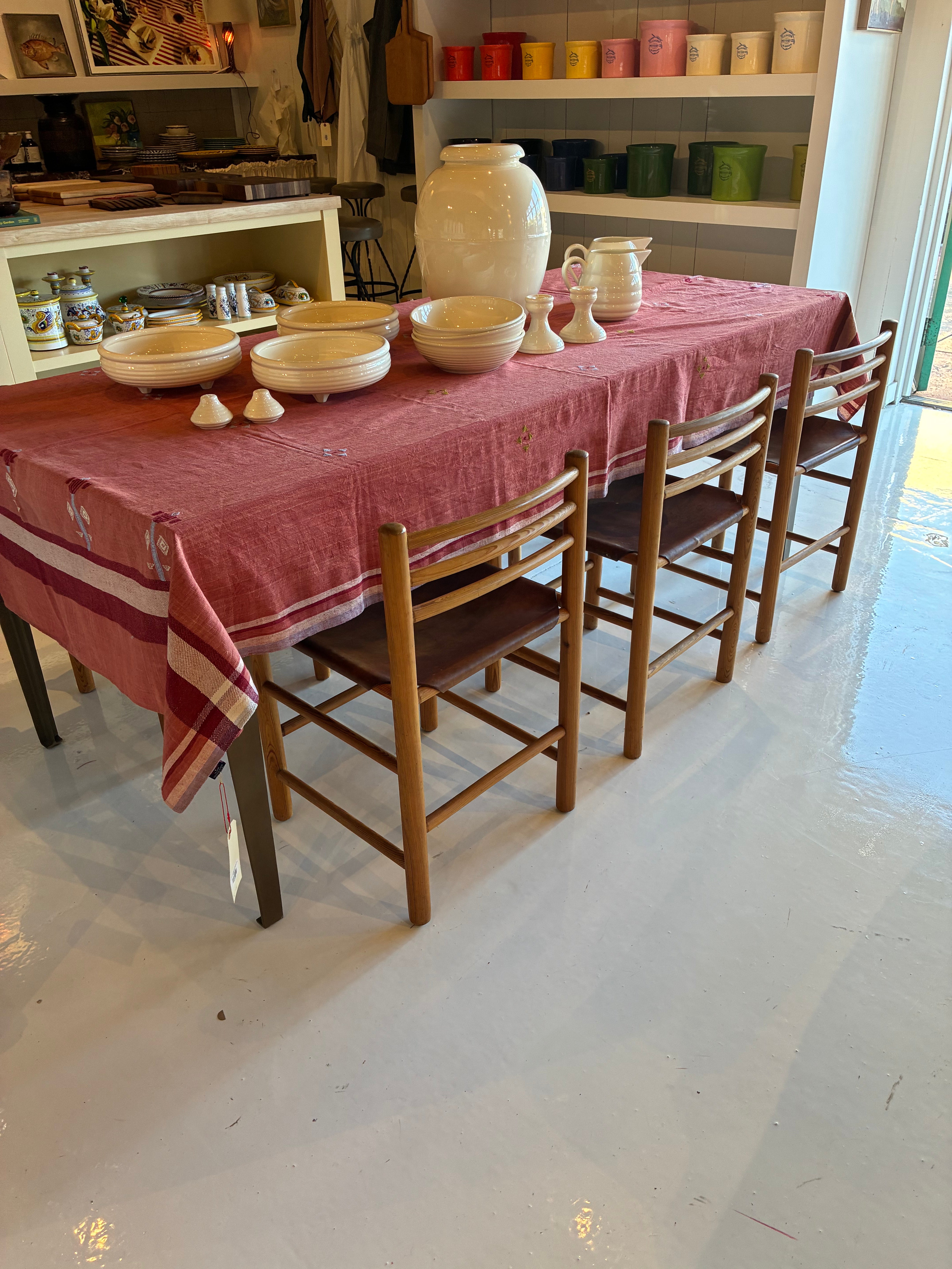 Set of Authentic Pine Mid-Century Dining Chairs (Set of 6)