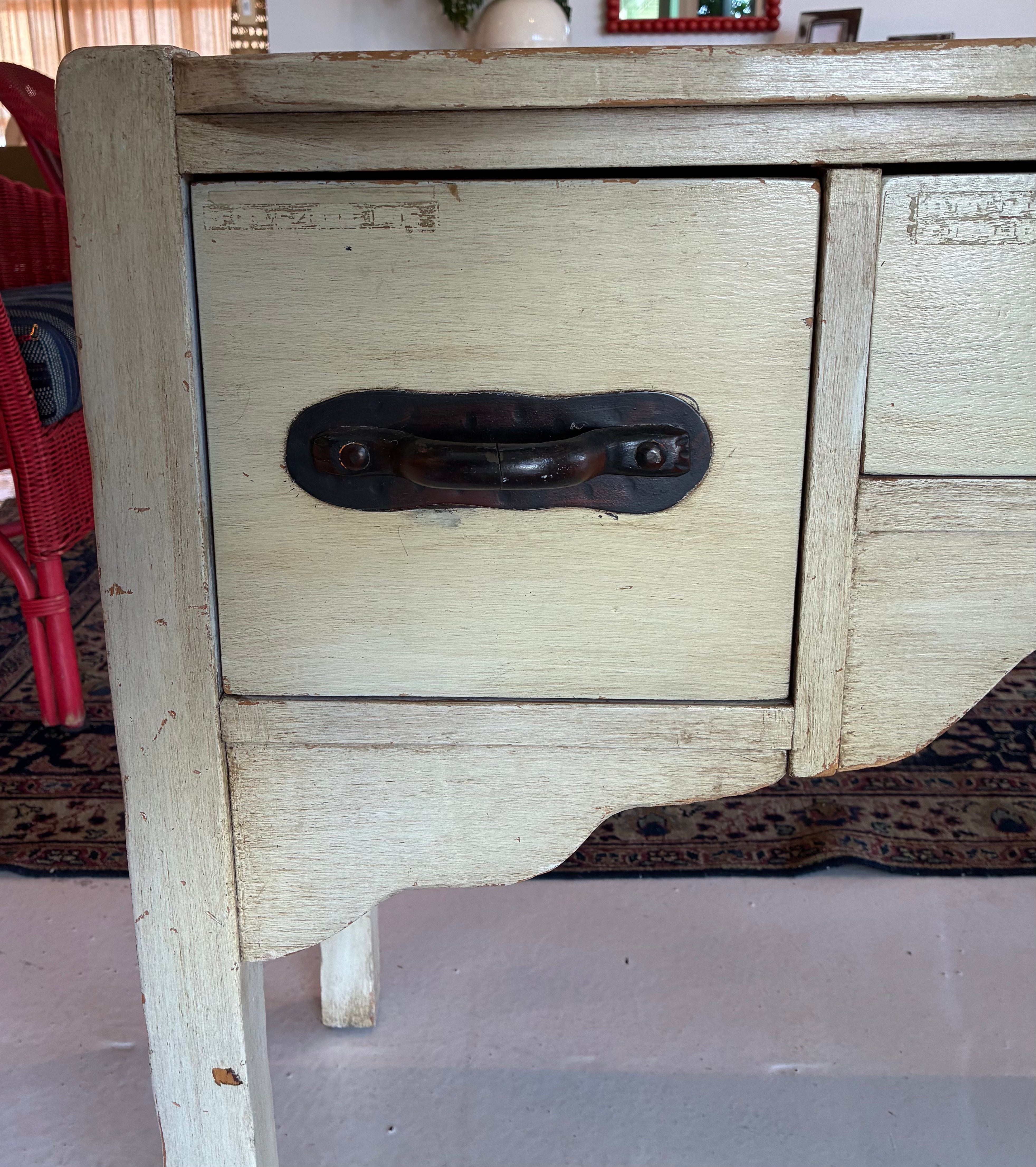 Proper 1930s Monterey Desk in a White Finish