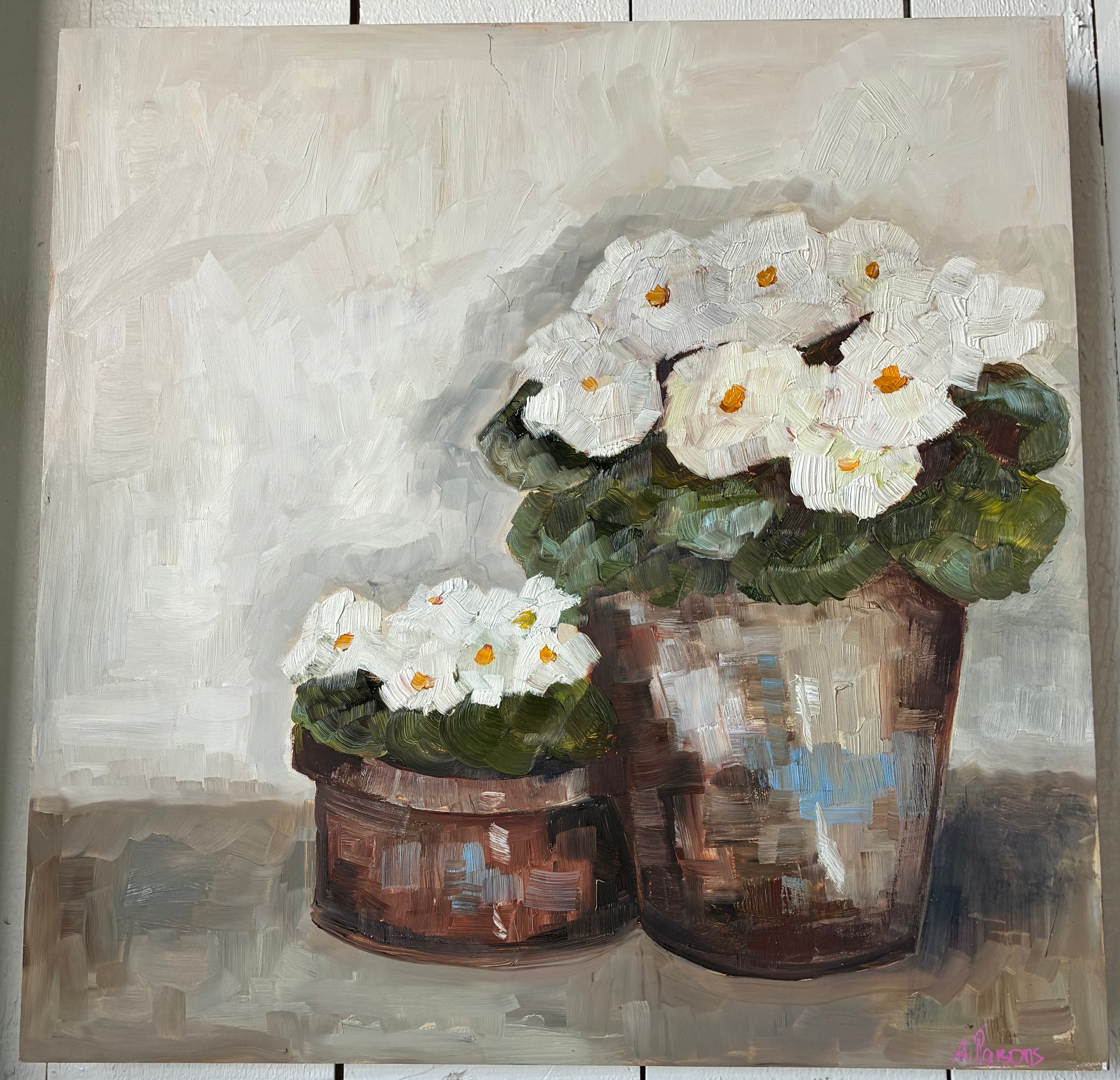 Alison Parsons, White Flowers, 19”x18”
