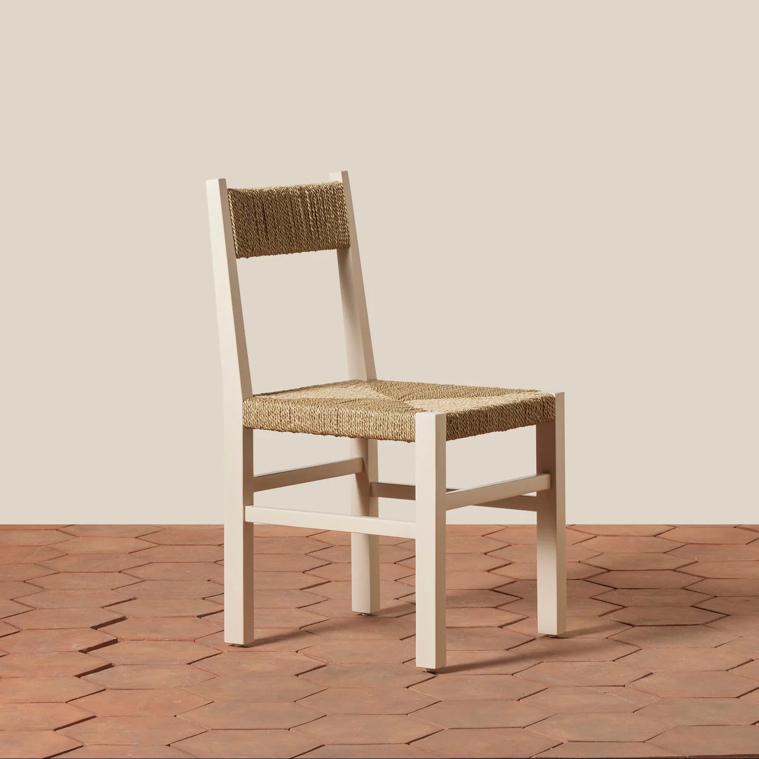 Woven Rye Side Chair Chalk