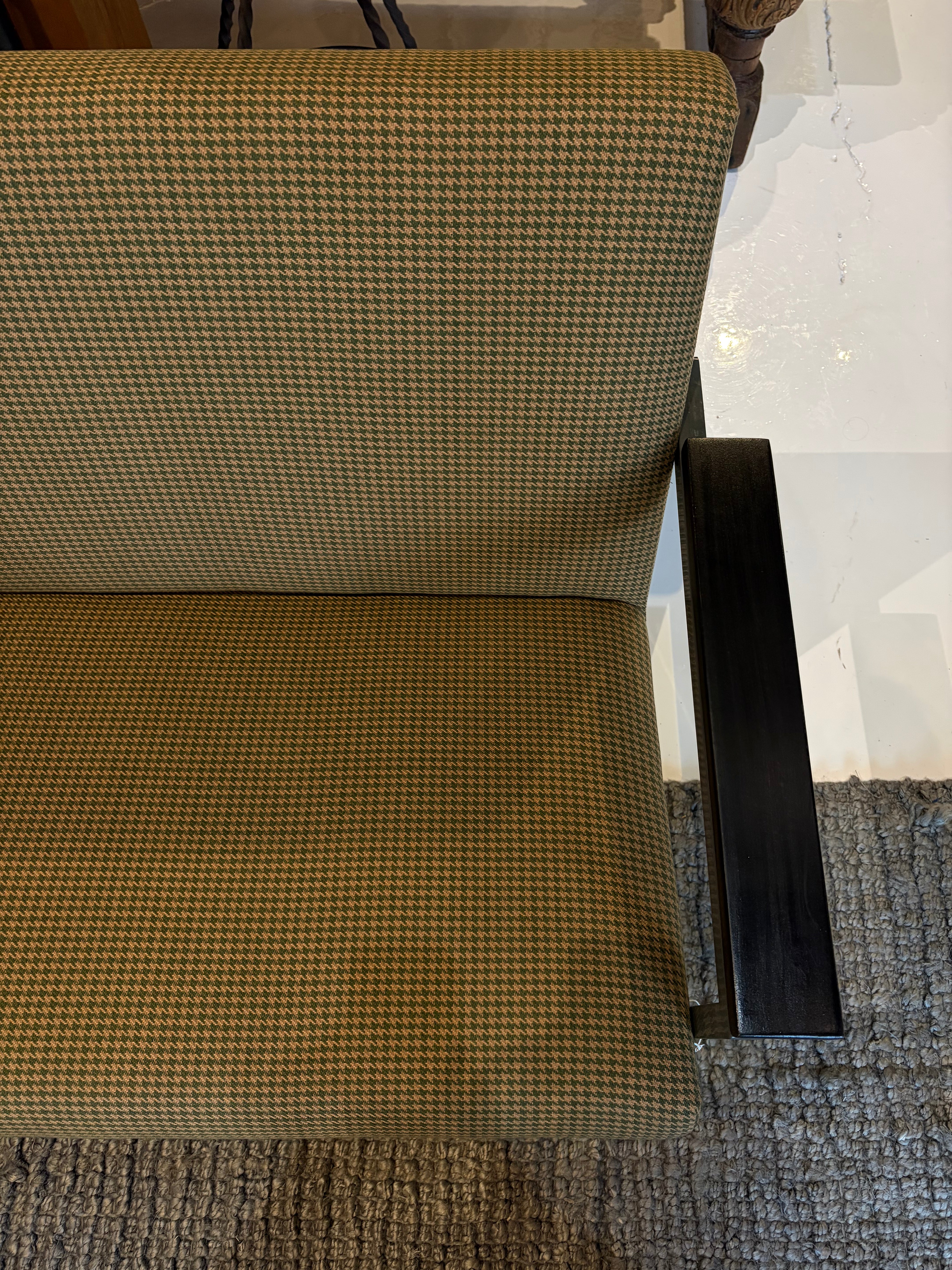 Houndstooth Metal Arm Sofa