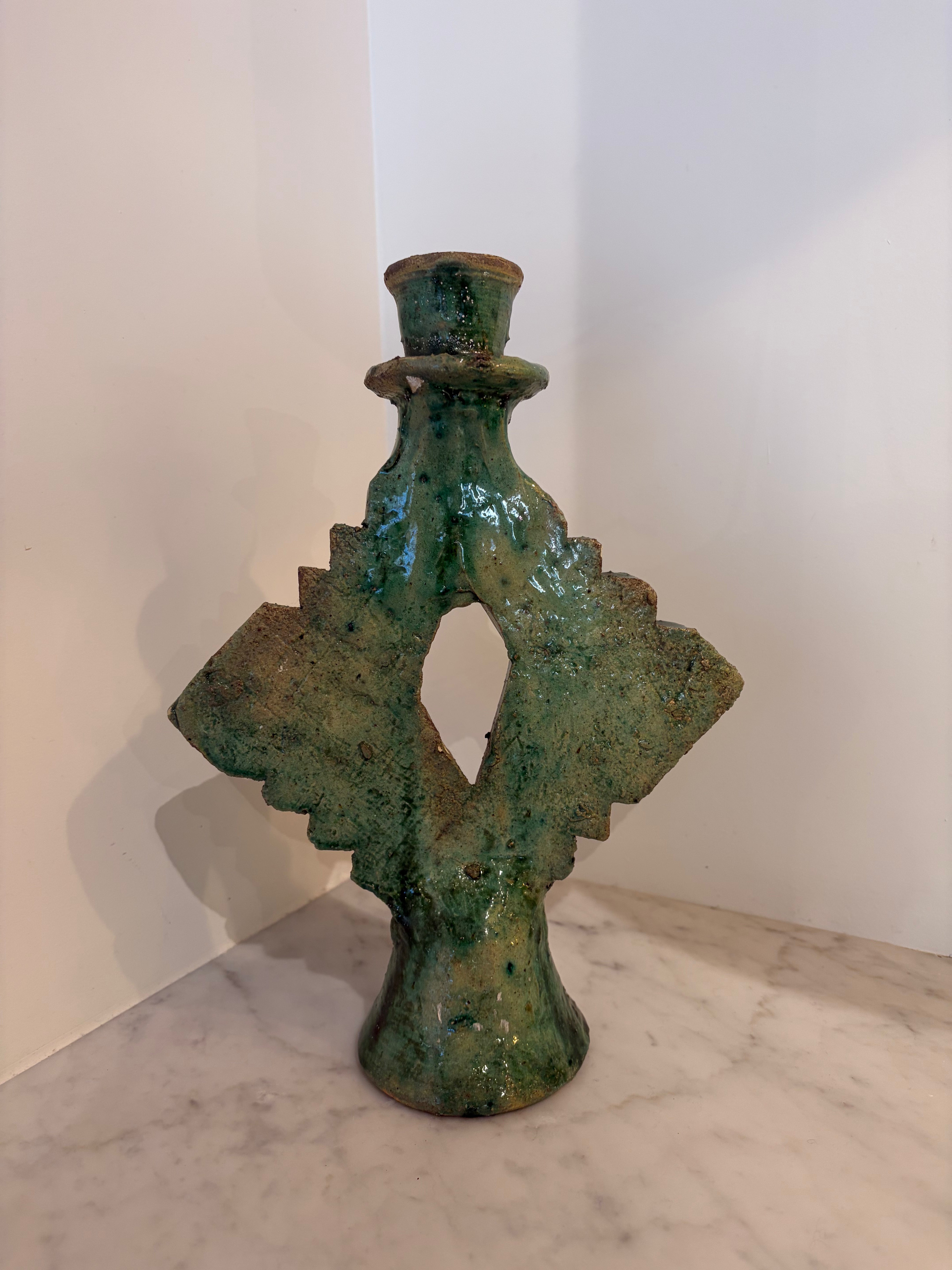 Ceramic Candleholder 13”H