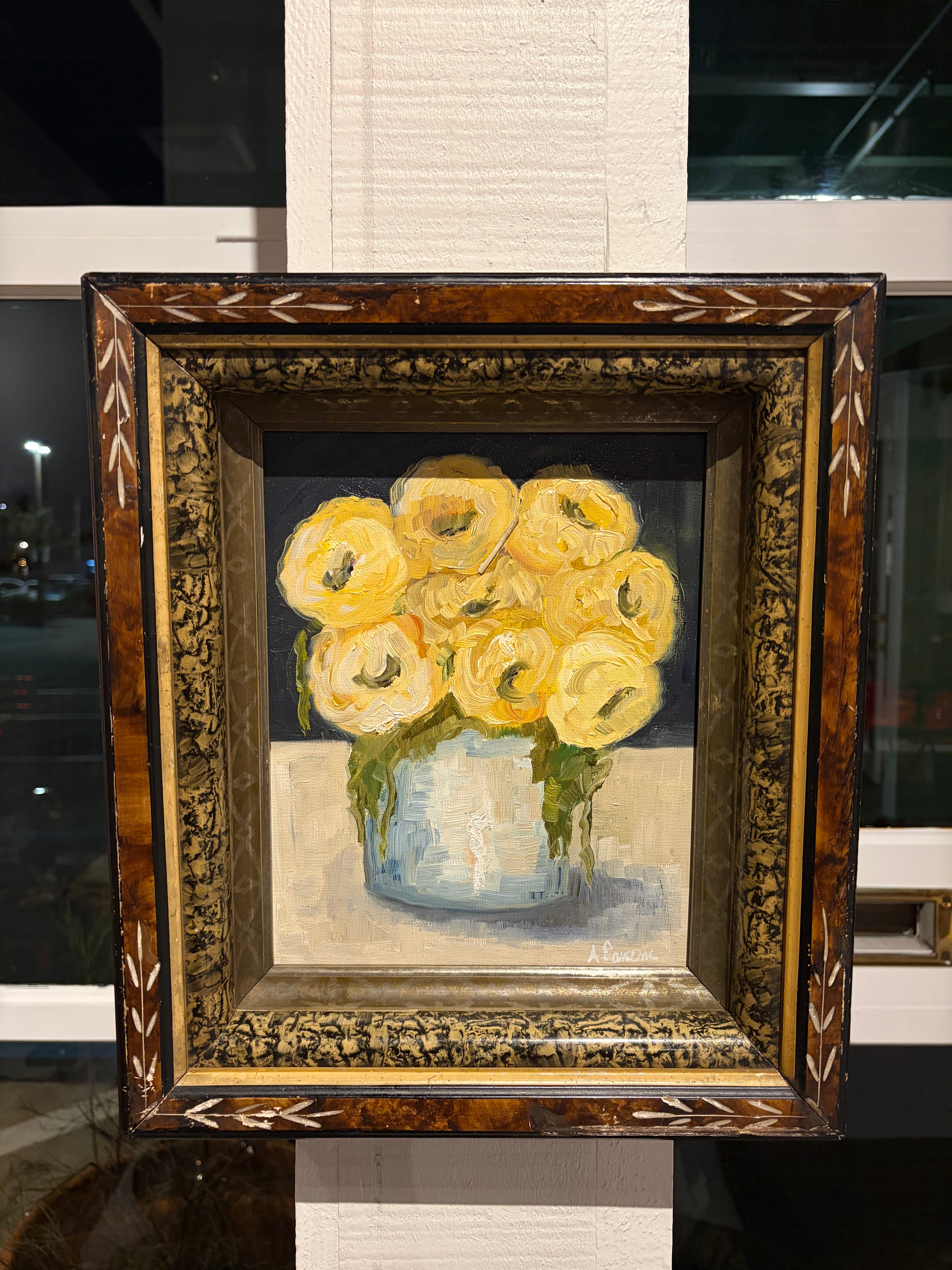 Alison Parsons, Yellow Flowers in Vintage Frame