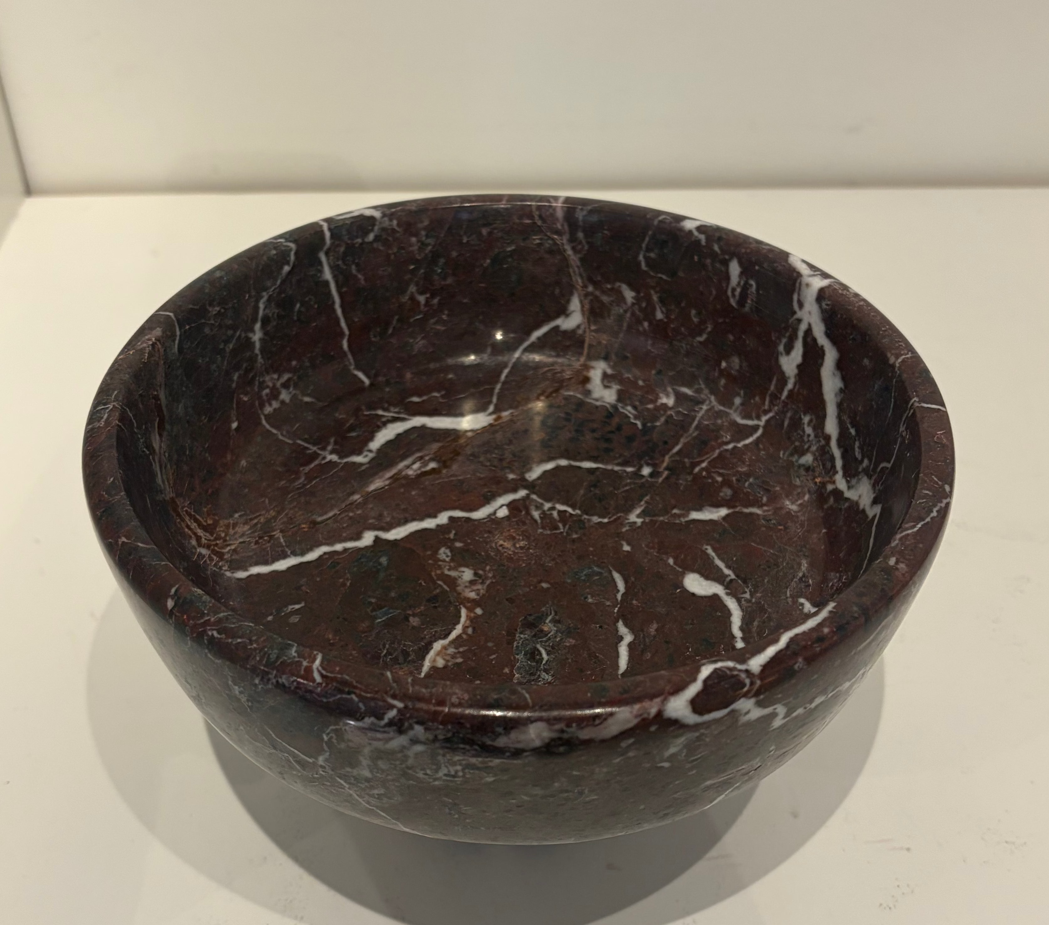 Pedestal Bowl - Red Zebra Marble