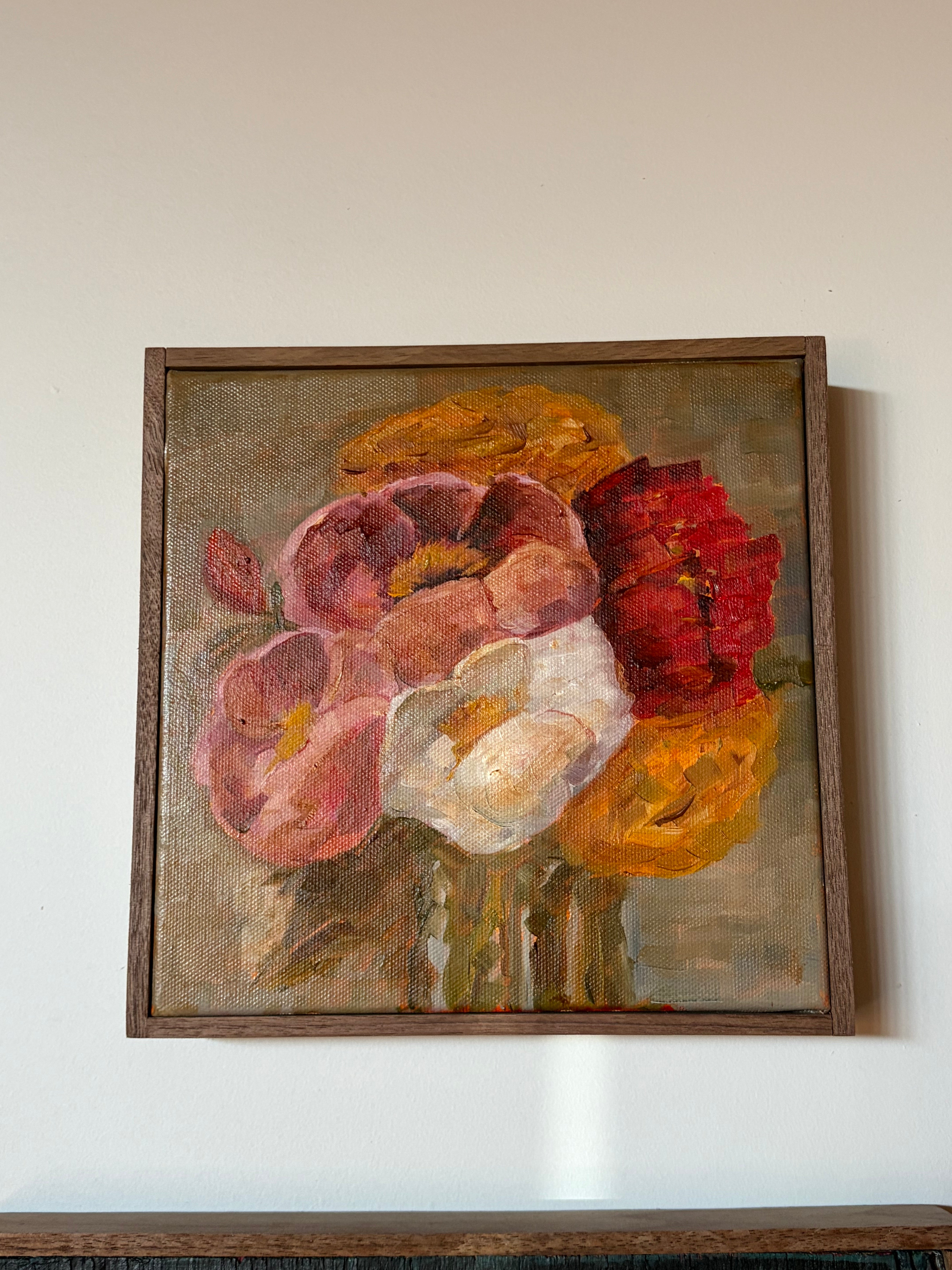 Colorful Flowers oil painting 8x8