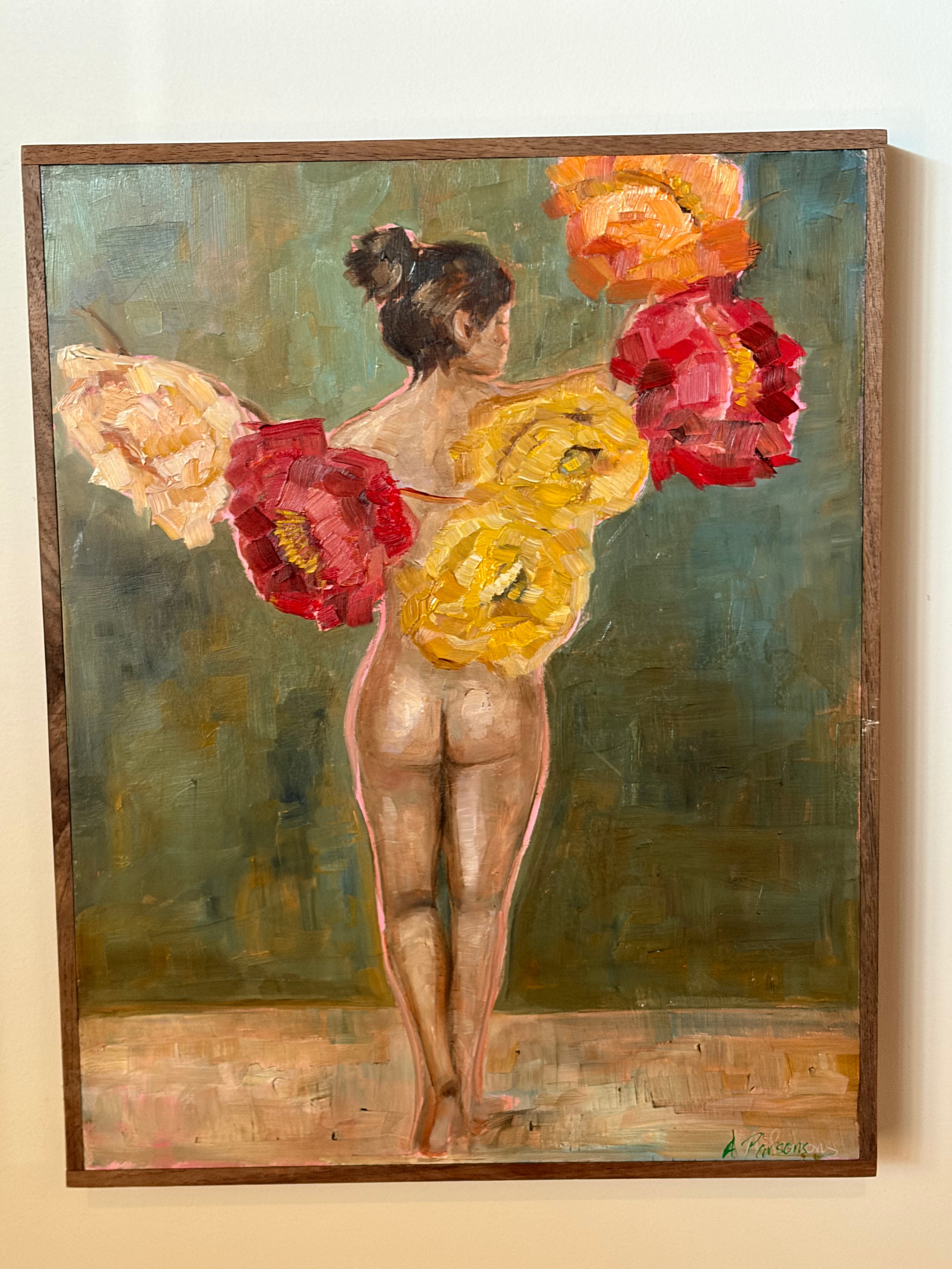 Bright Naked Flower Garland oil painting 11x14
