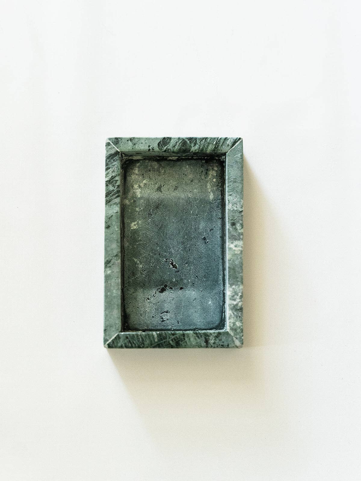 Green Marble and Brass Tray: SMALL