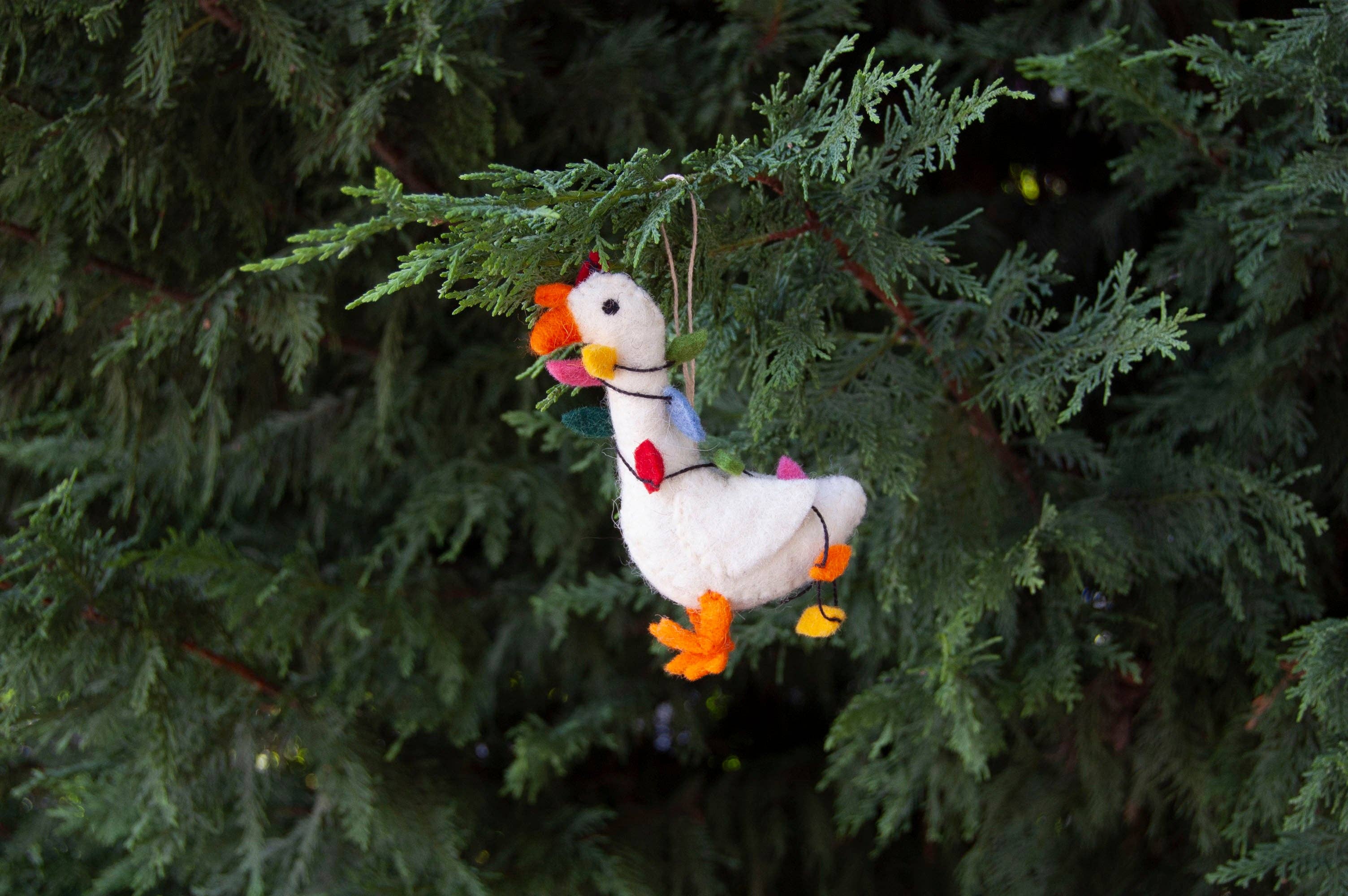 Gracie Goose Felted Ornament