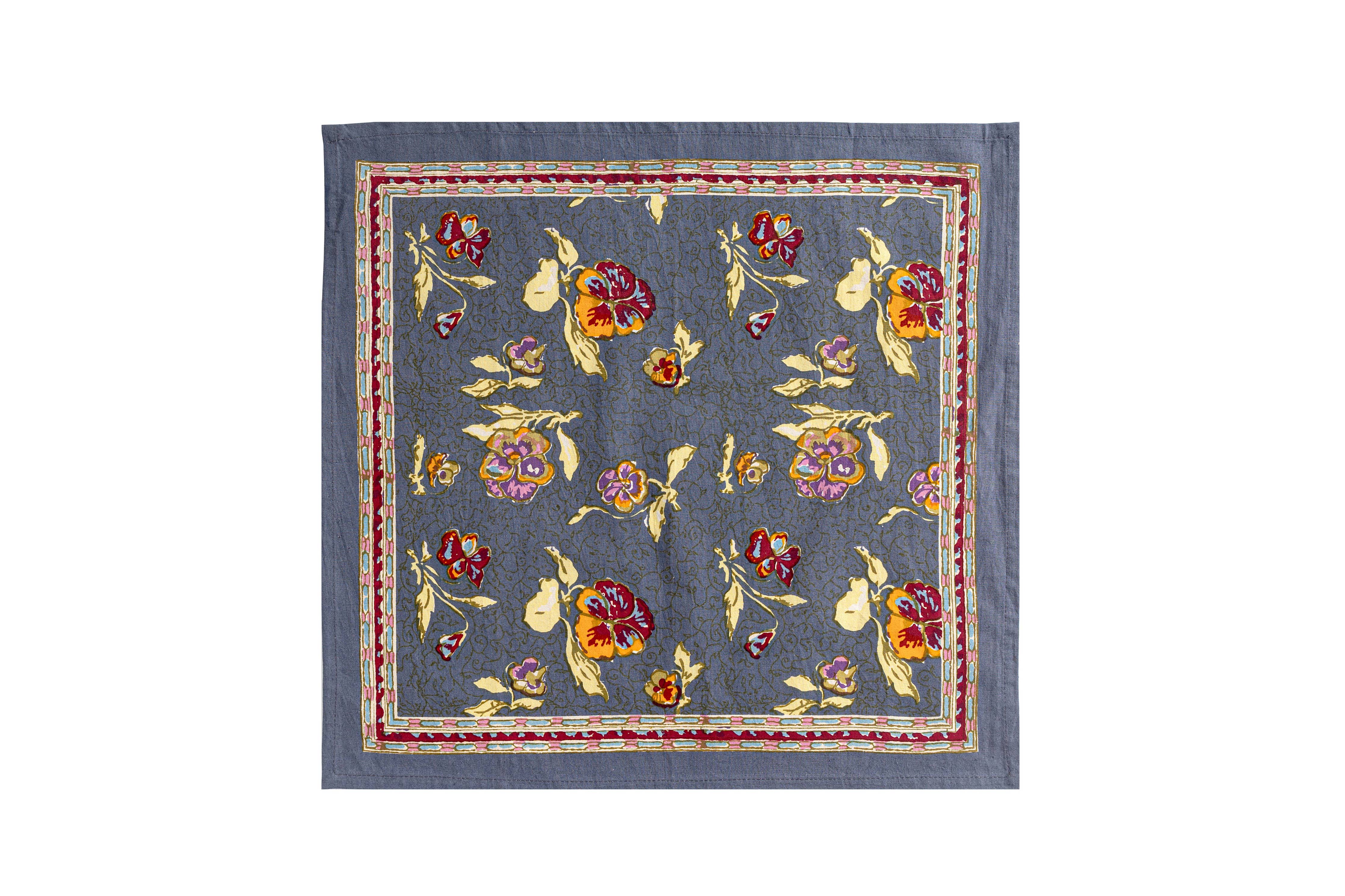 Pansy Red/Grey Napkins - Set of 6