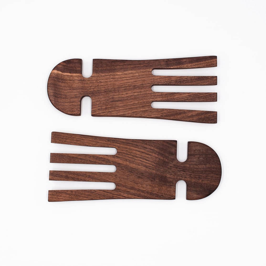9" Walnut Wood Salad Hands - Handmade Serving Utensils