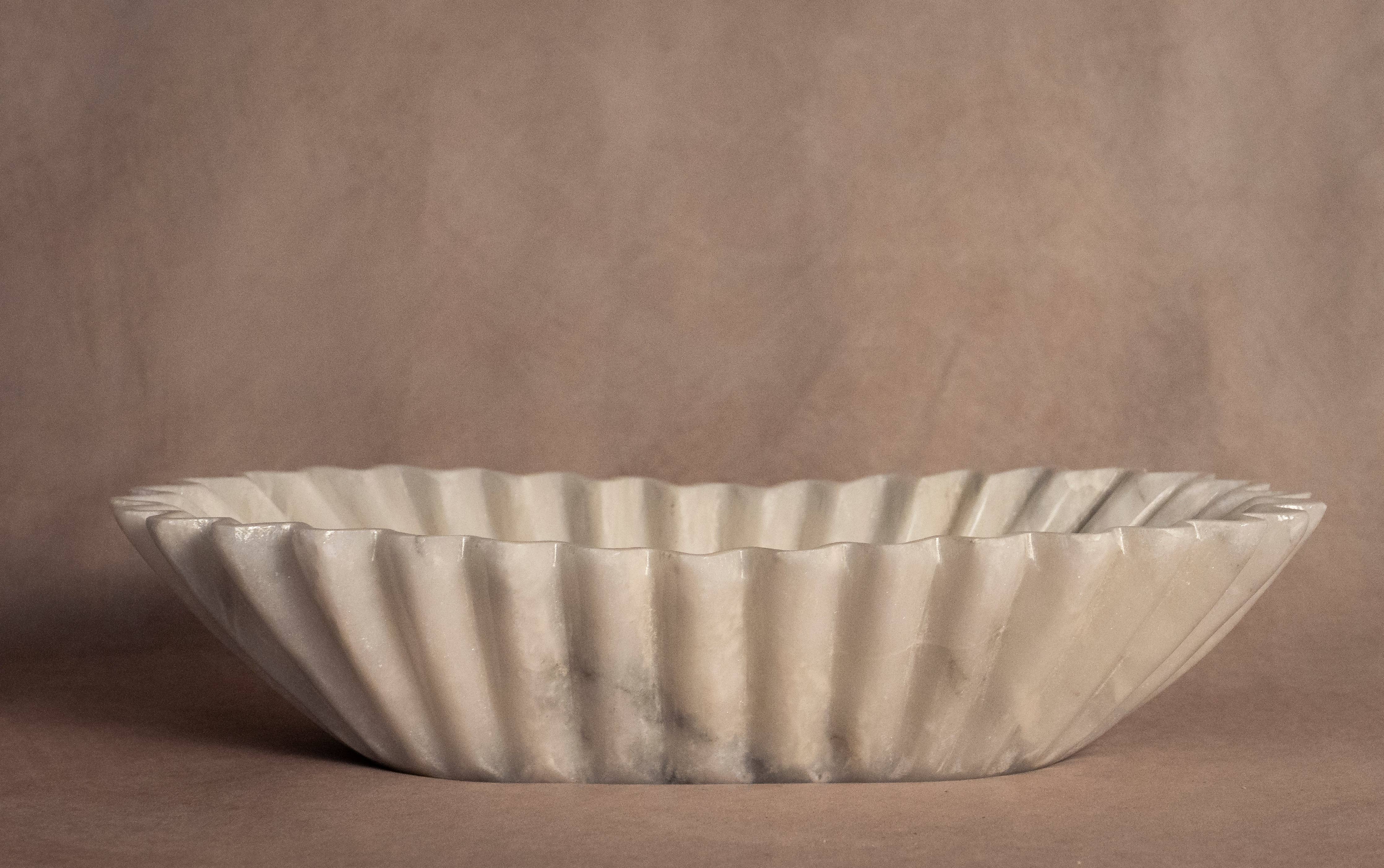 Fluted Marble Bowl - Medium