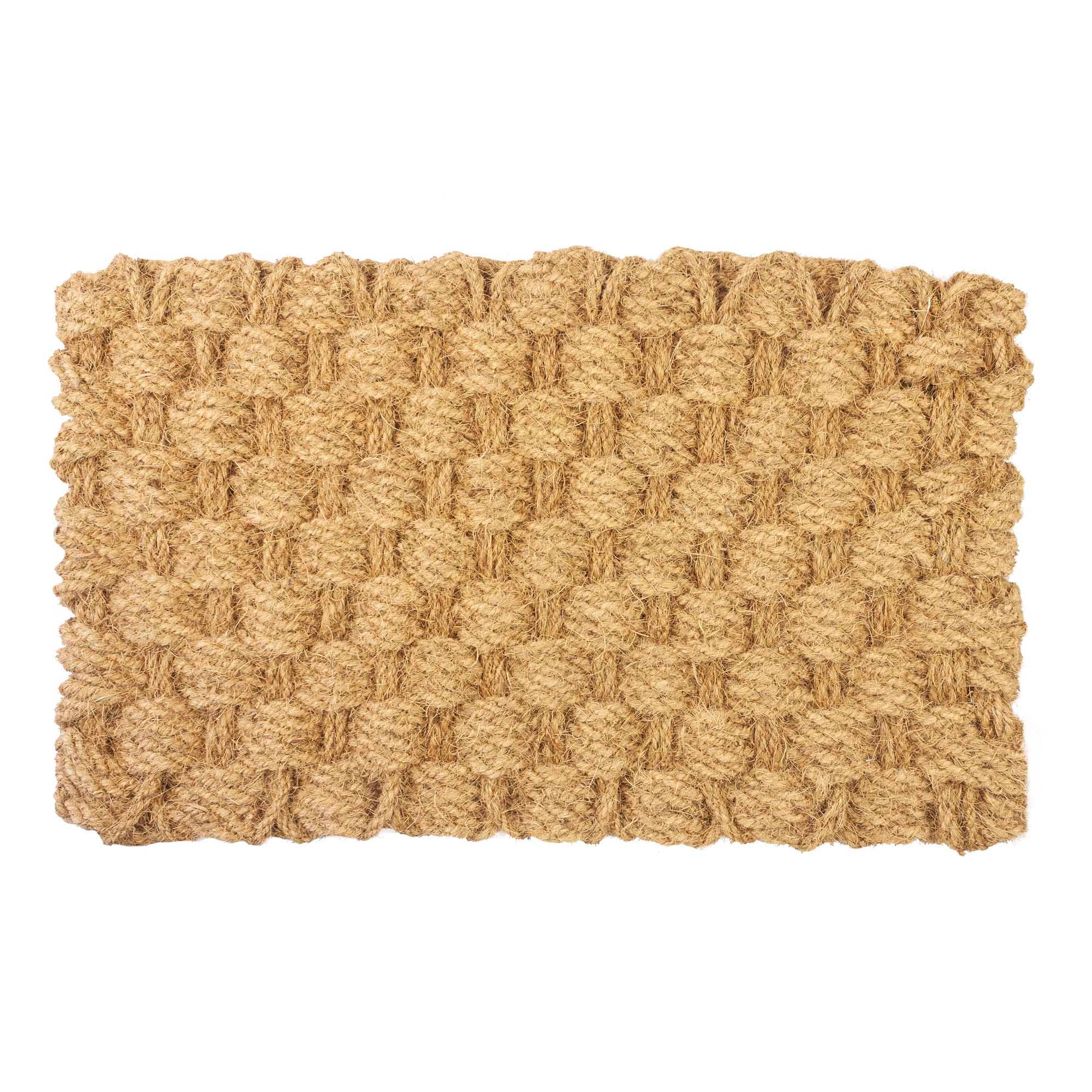 Basket Weave Woven Coconut Fiber Doormat: 24X36