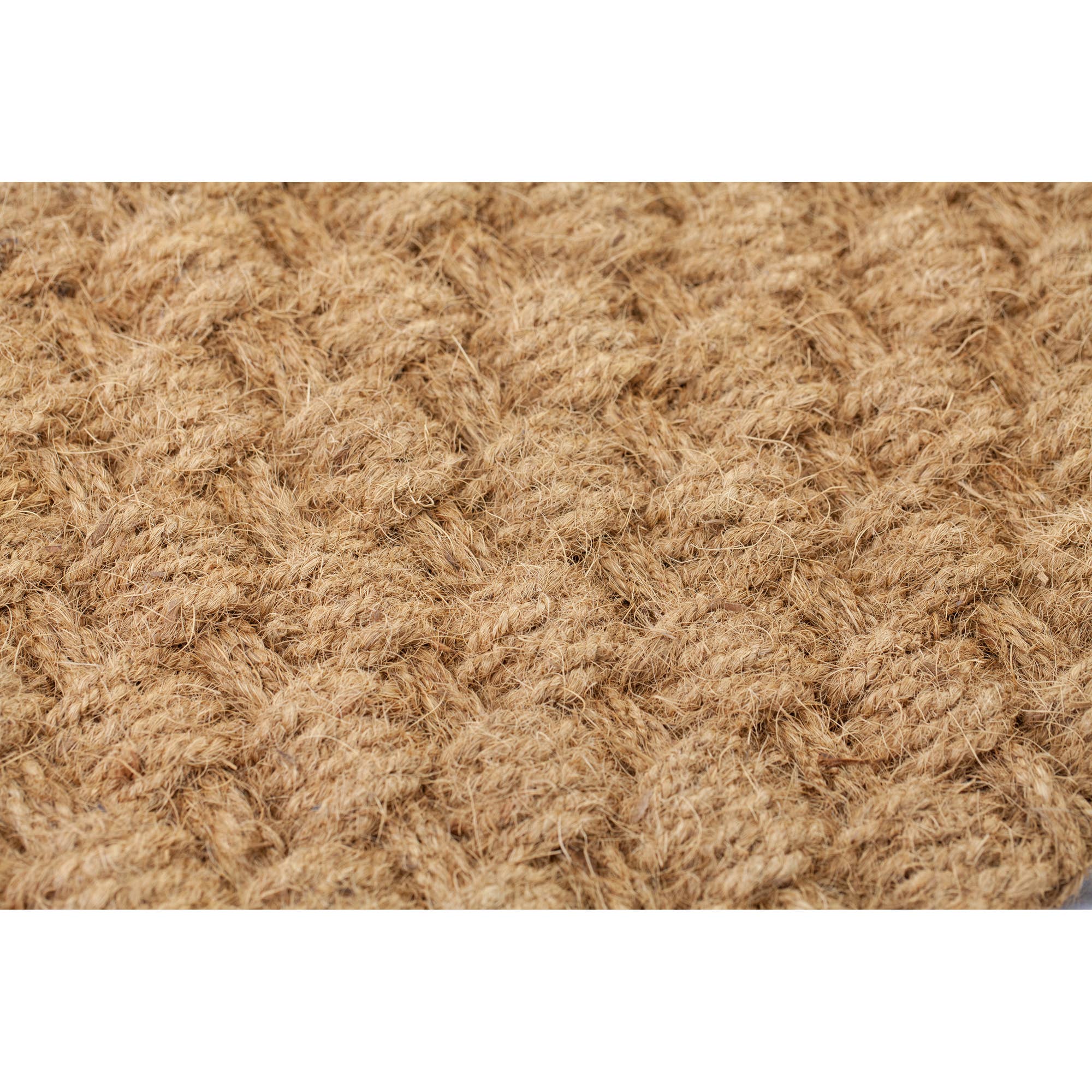 Basket Weave Woven Coconut Fiber Doormat: 24X36