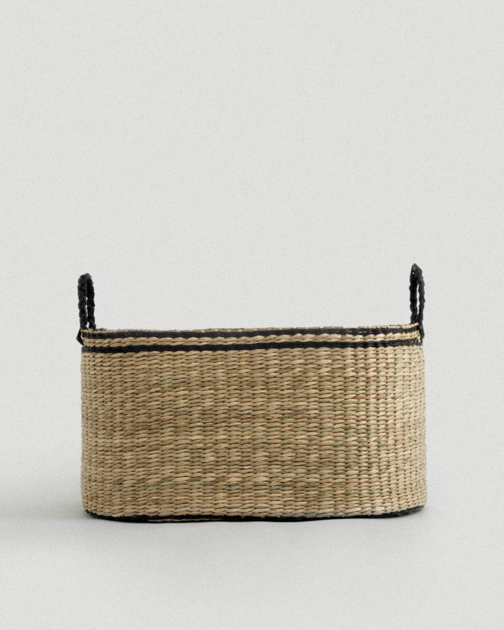 Oval Seagrass Basket – Black Kori Oval L