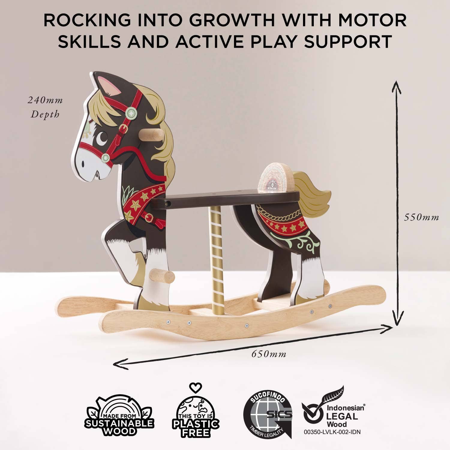 Classic Wooden Rocking Horse