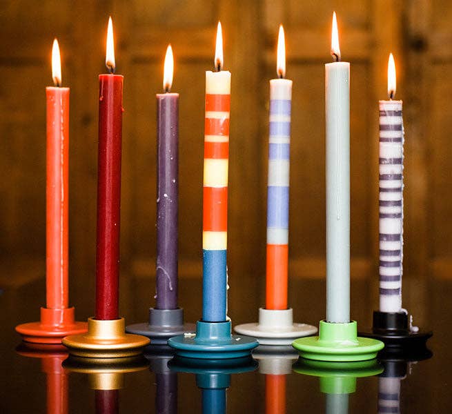 Striped Mixed Pack of Striped Eco Dinner Candles, Box of 6