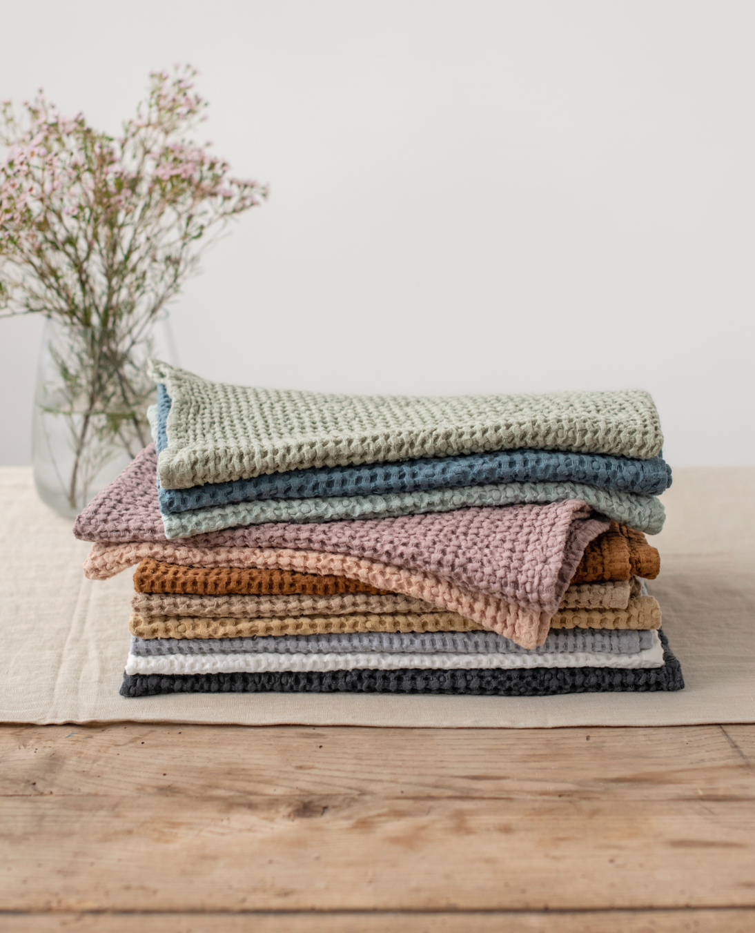 Waffle kitchen towel | Tea towel | Dish towel: Forest Green