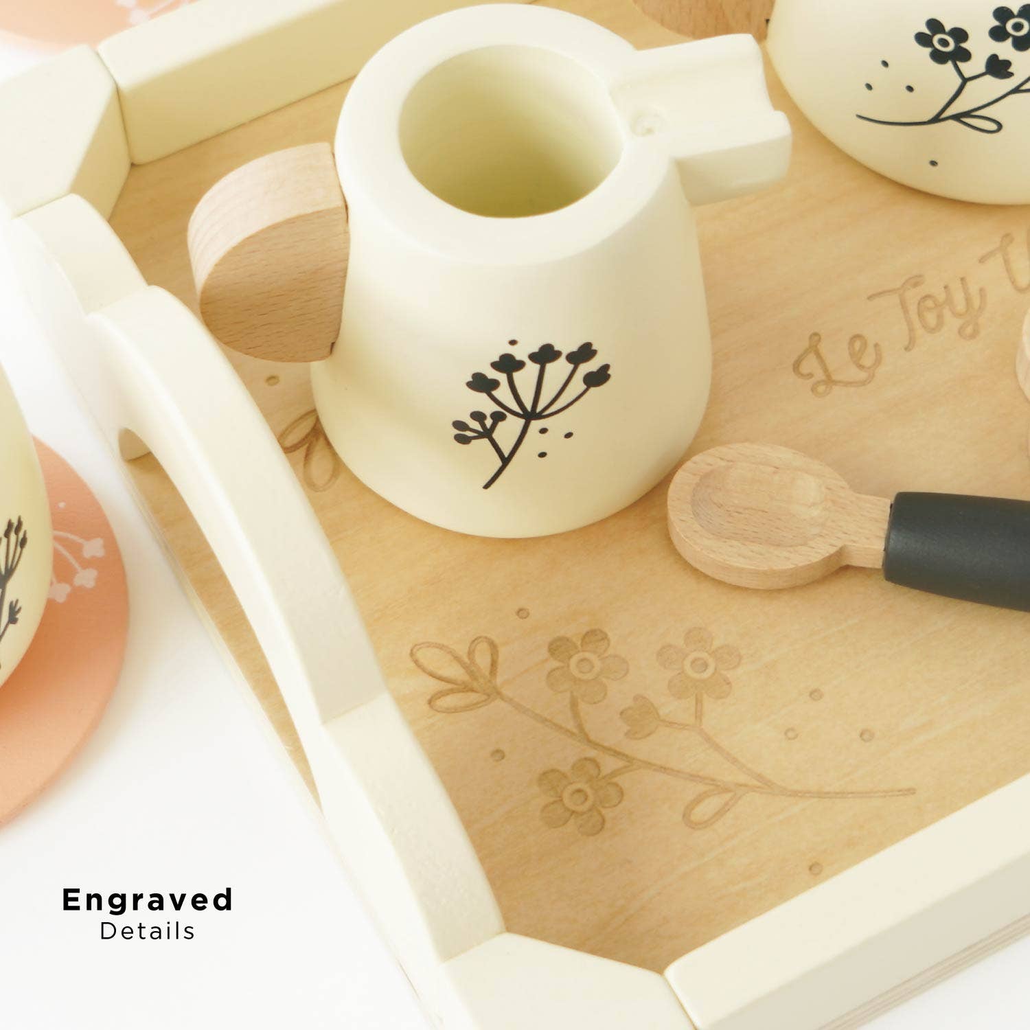 Eco-Friendly Wooden Tea Set & Tray