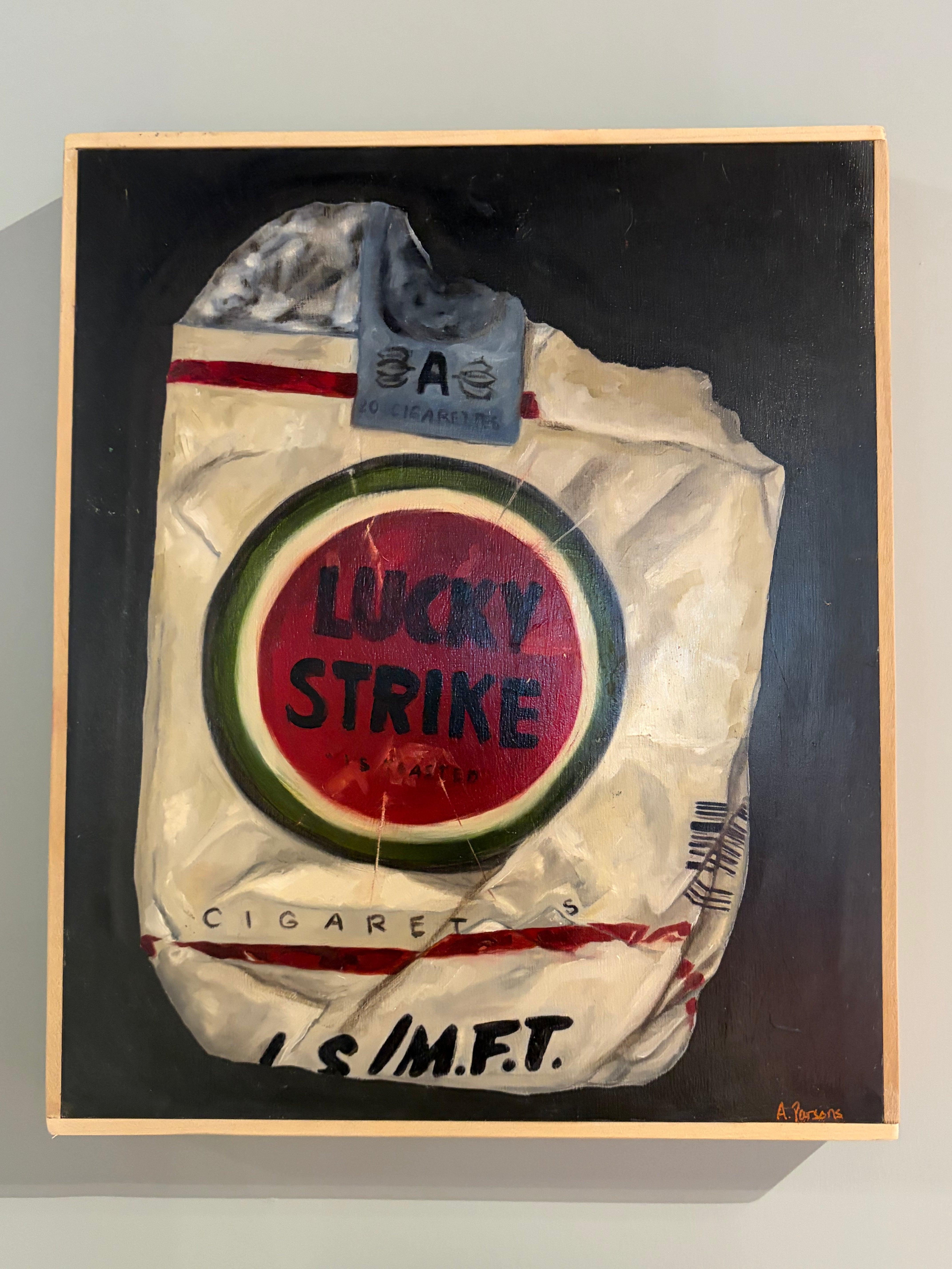 Cigarette Pack oil painting 12x15