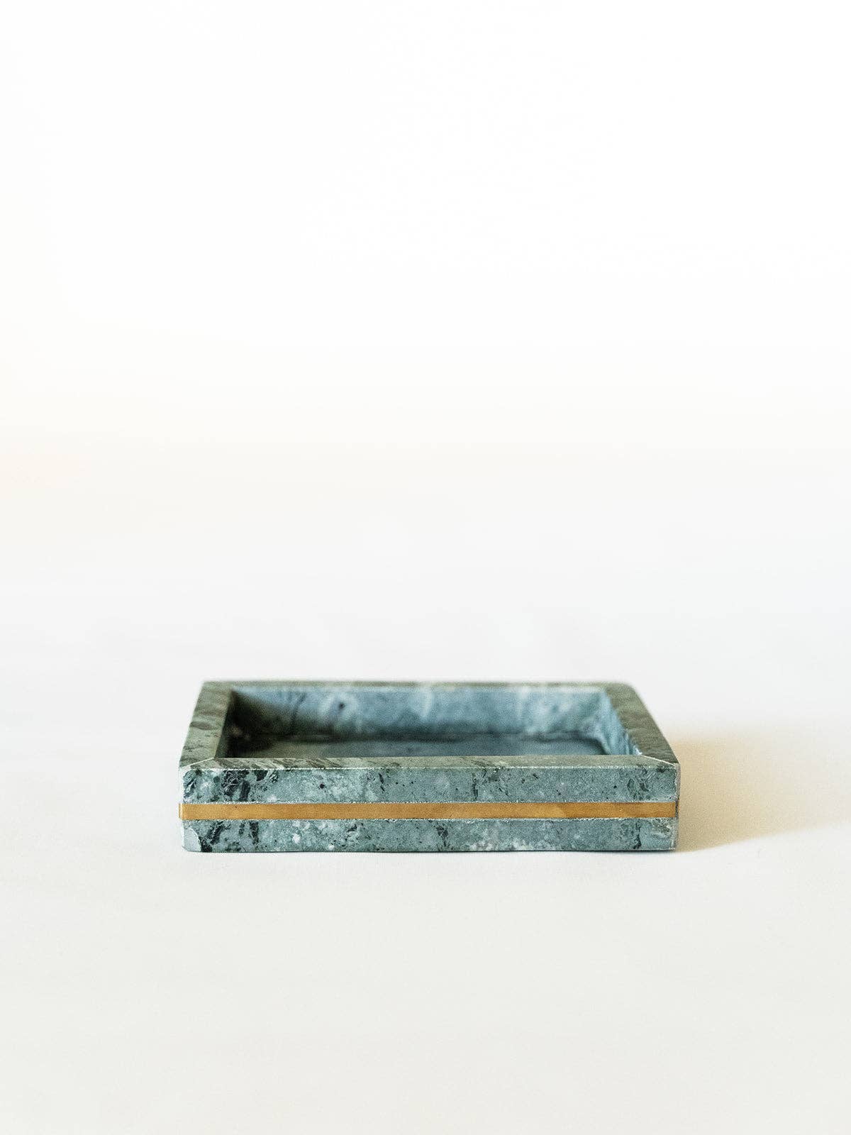 Green Marble and Brass Tray: SMALL