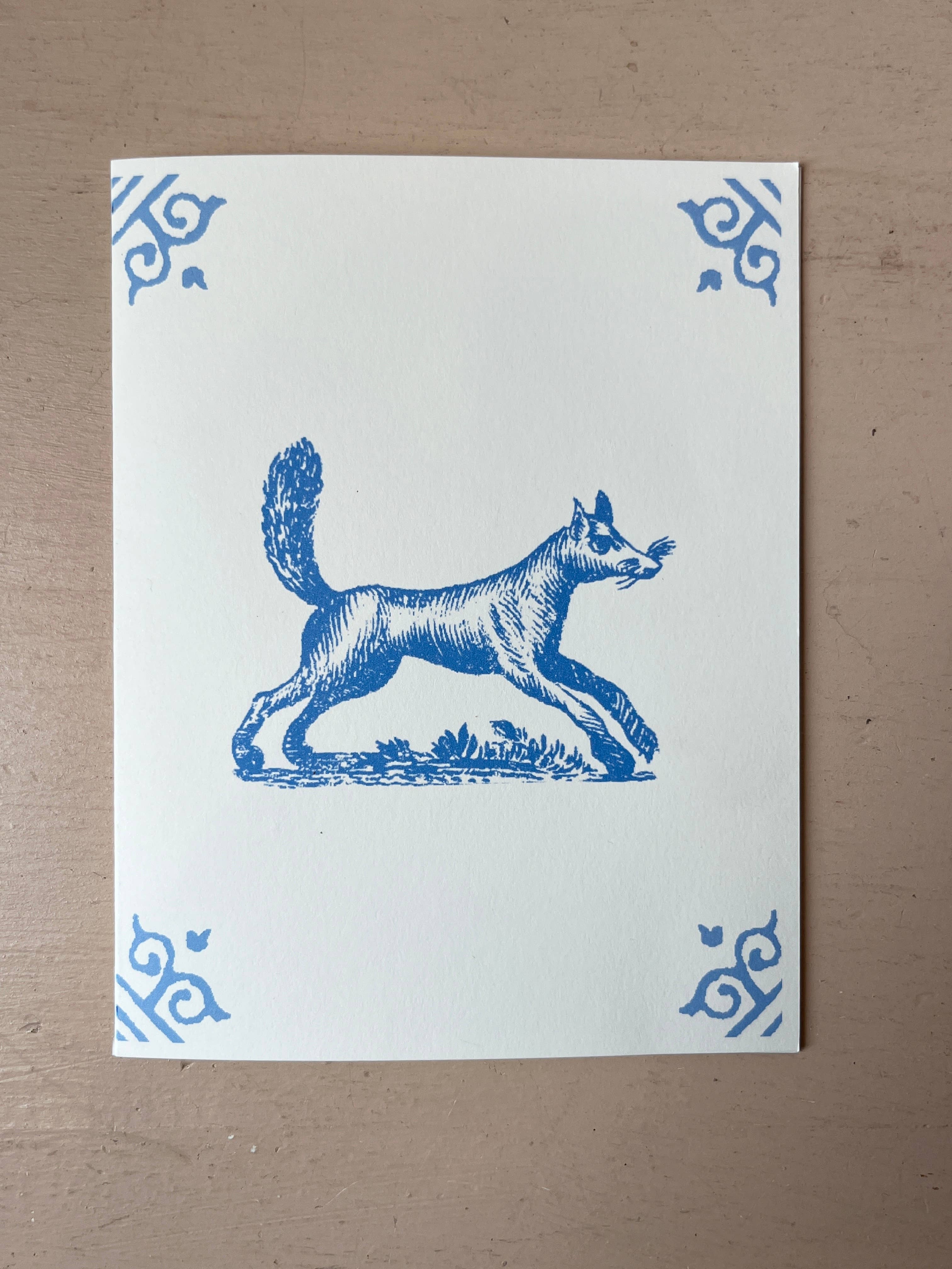 Dutch Tile Cards: Dog and Cat