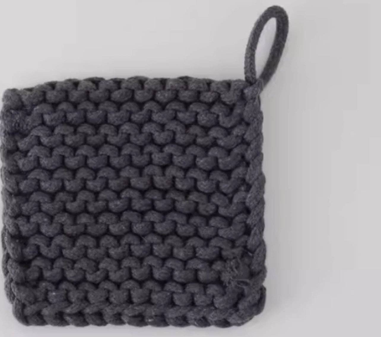 Cotton Crocheted Pot Holder: White Large