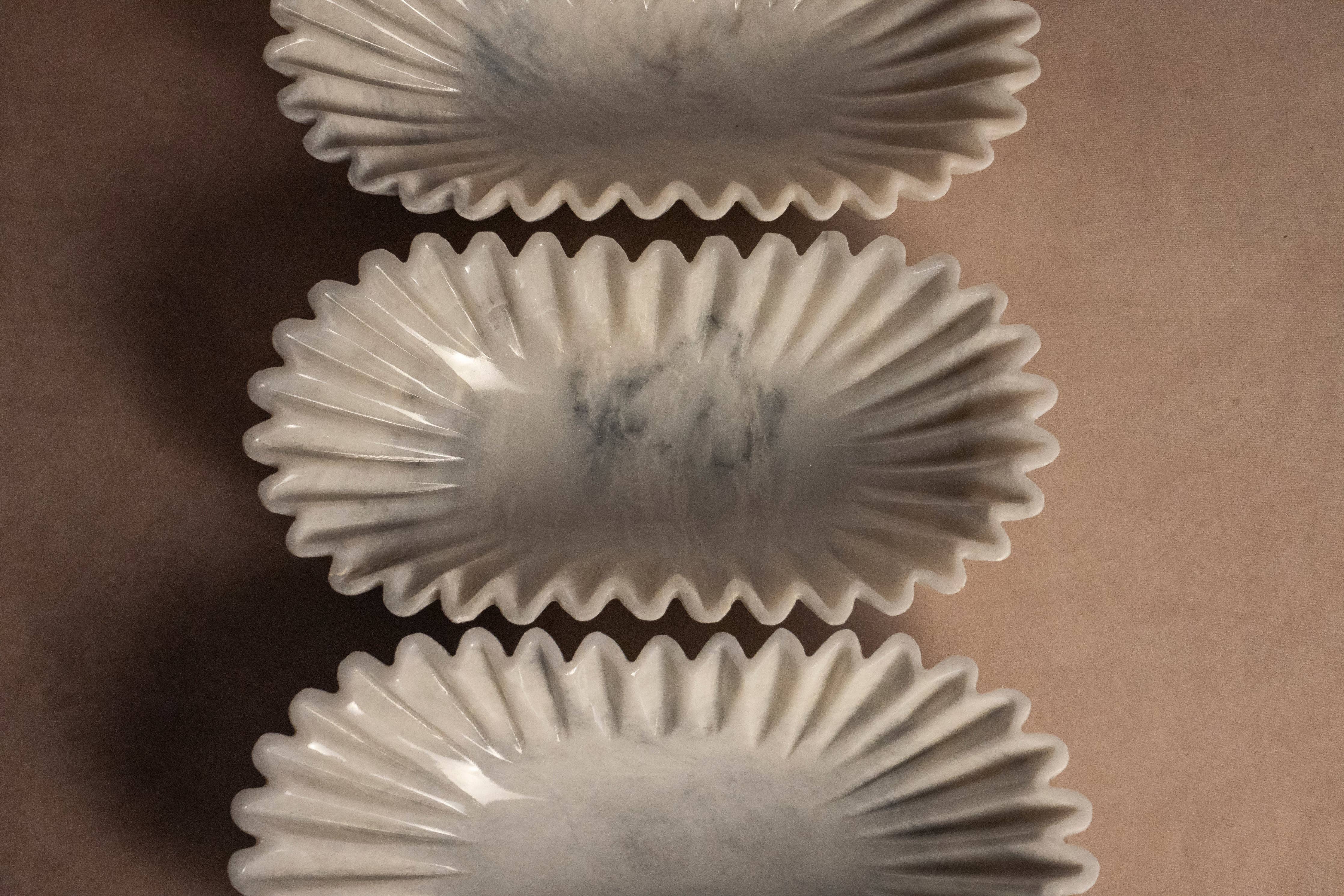 Fluted Marble Bowl - Medium
