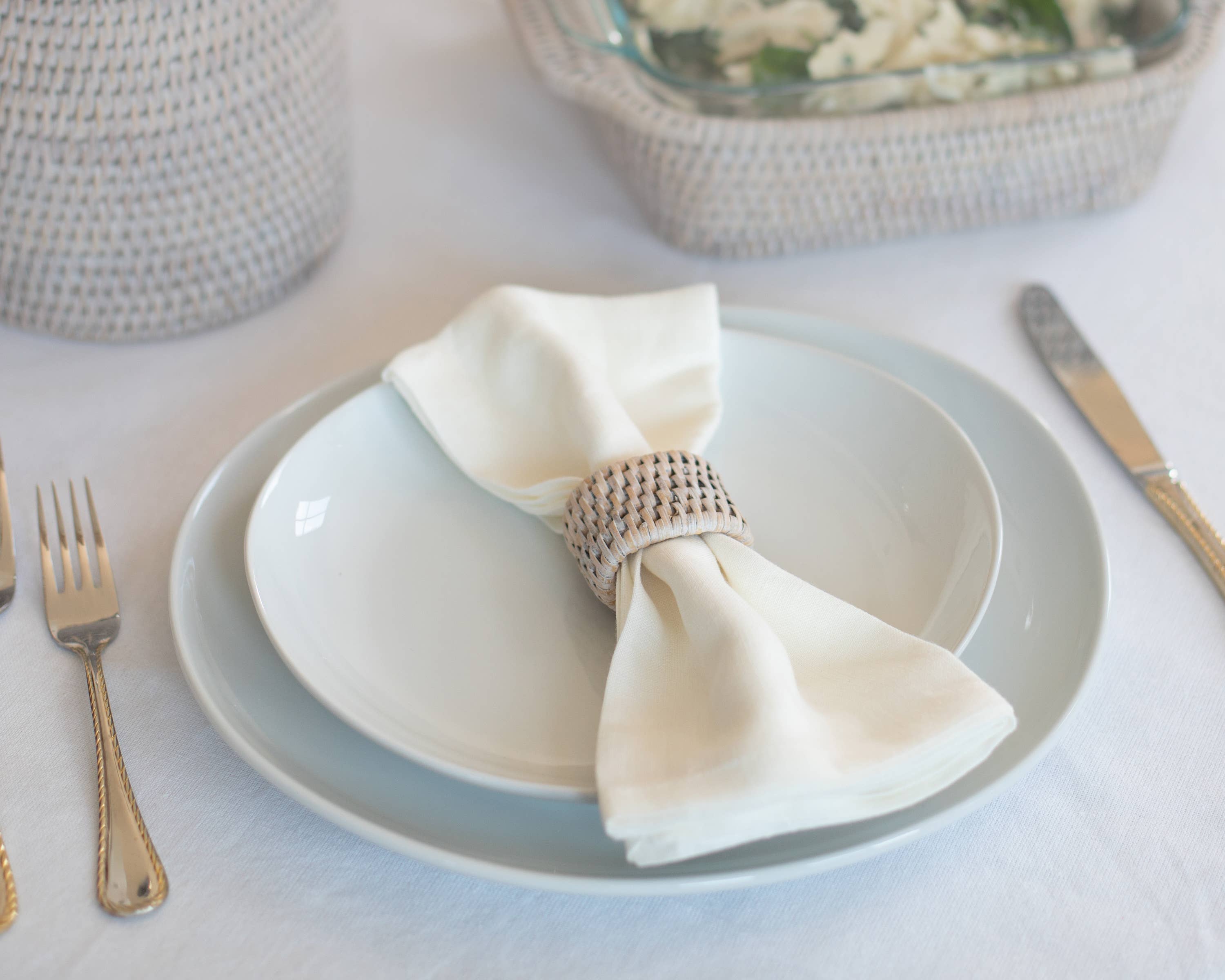 Artifacts Rattan™ Oval Napkin Rings 6-piece set: Honey Brown